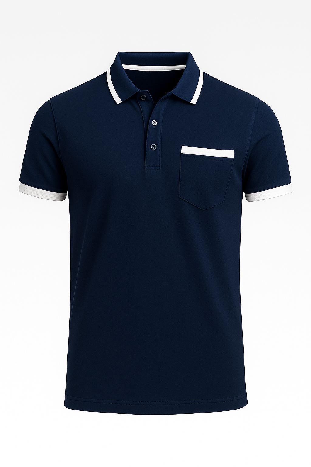 Rue | Polo elegante da uomo con dettagli a contrasto - Blu scuro - men Polo - Concept Palermo