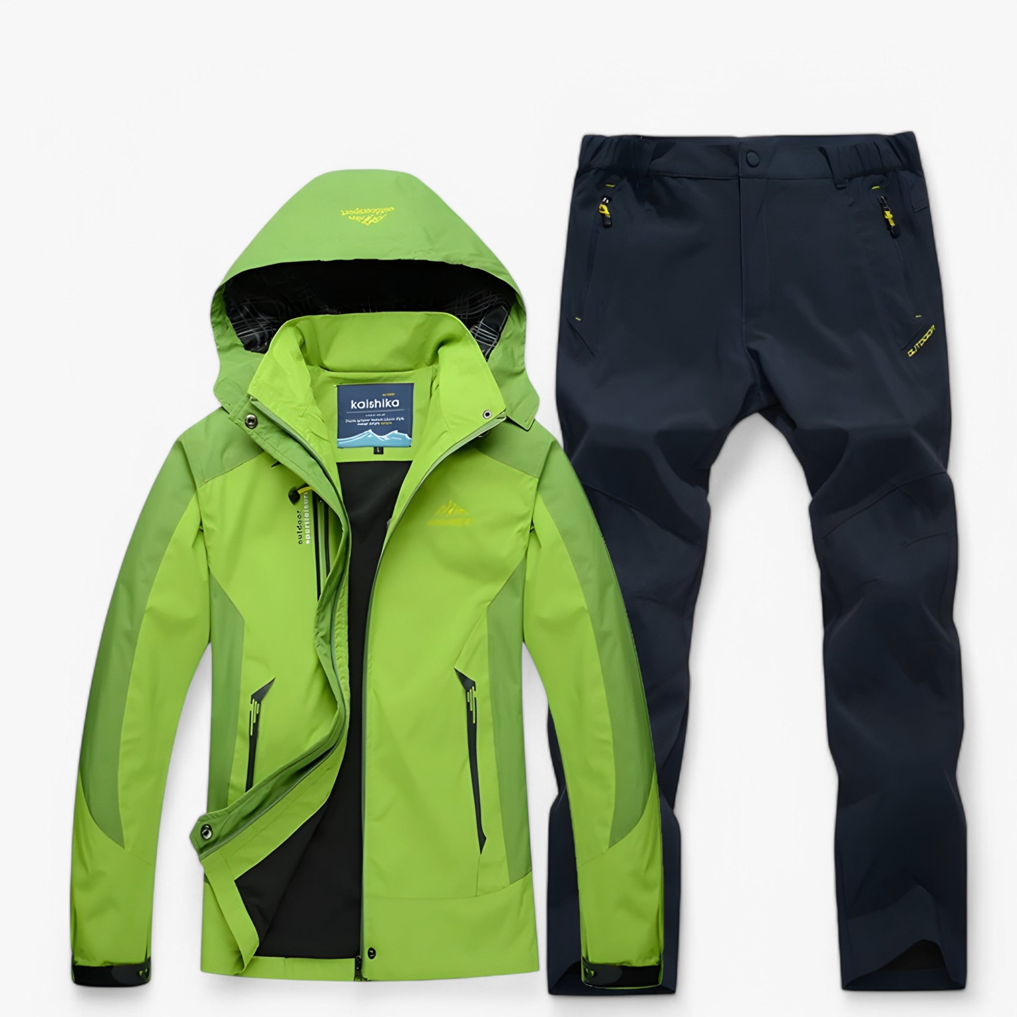 Set da escursionismo impermeabile con giacca e pantaloni - Verde grigio - hiking set outfit jackets and pants Unisex - Concept Palermo