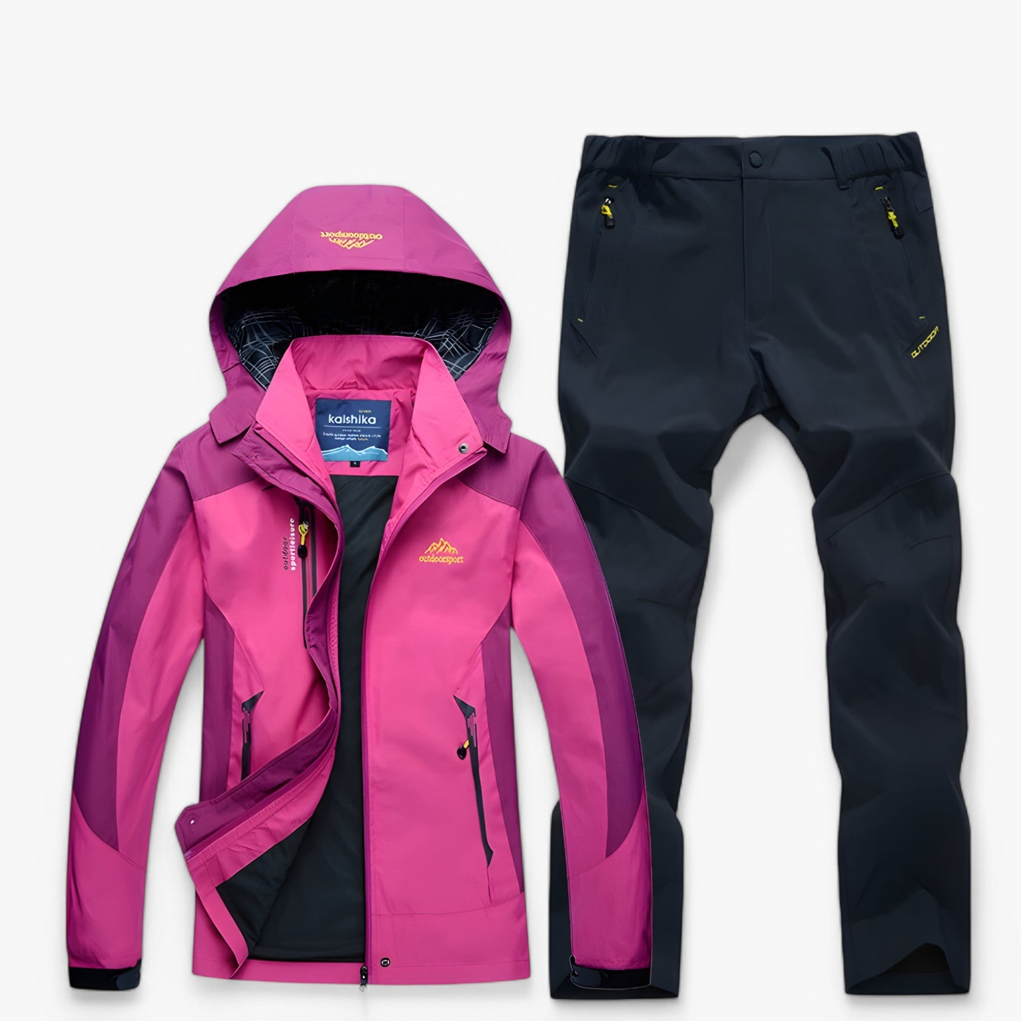 Set da escursionismo impermeabile con giacca e pantaloni - Rosa grigio - hiking set outfit jackets and pants Unisex - Concept Palermo