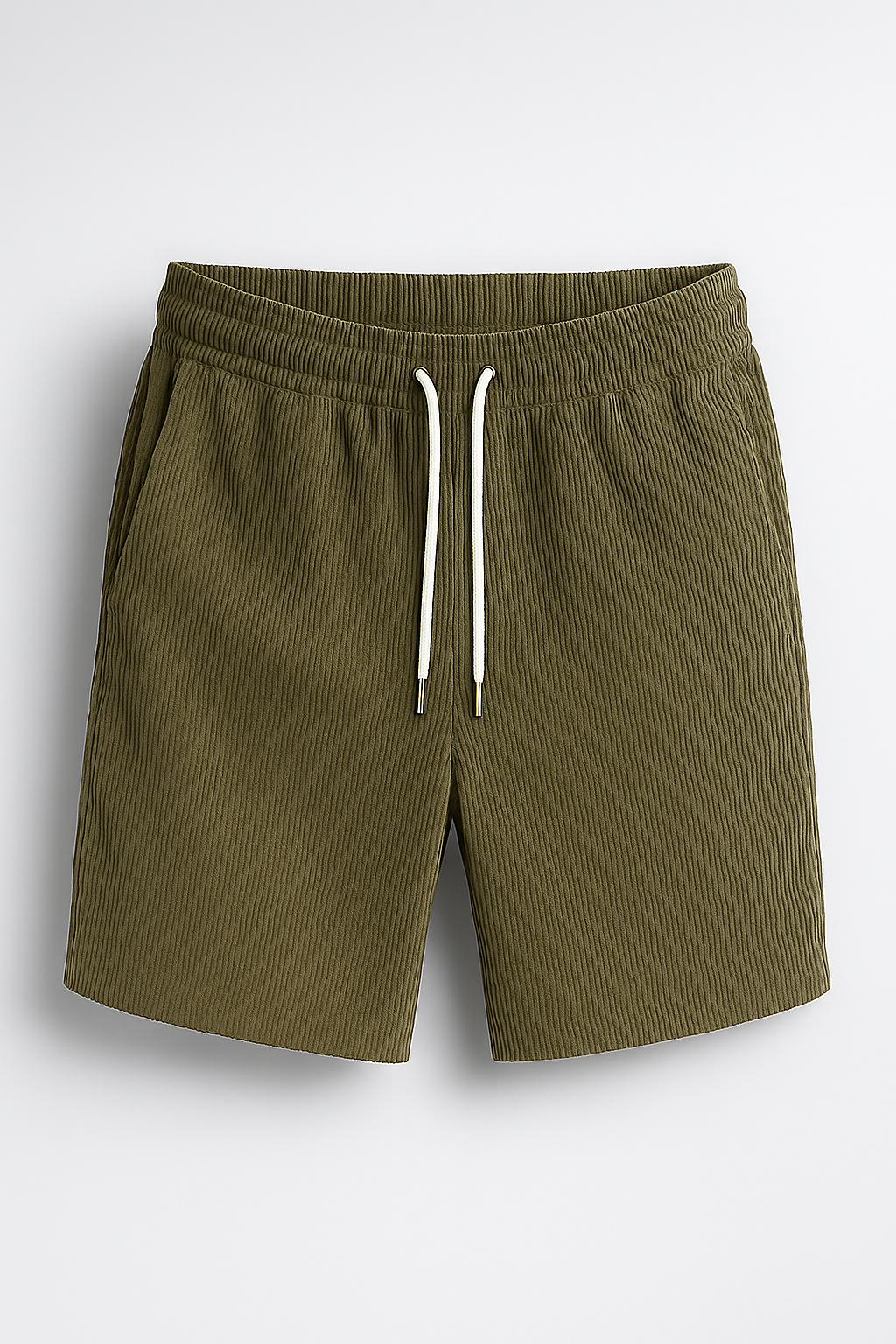 Milanie | Pantaloncini casual in velluto con coulisse - Verde oliva - short Summer shorts - Concept Palermo