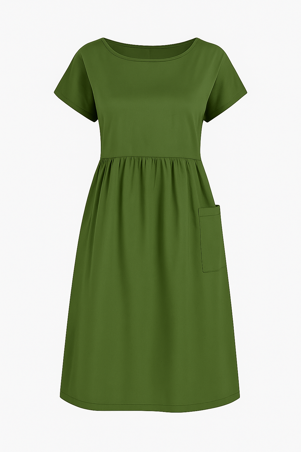 Eustasia | Vestito estivo casual con tasche - Esercito Verde - cute summer dress Dresses female dress - Concept Palermo