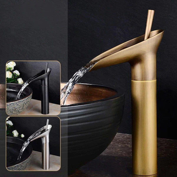 Huck - Waterfall rubinetto antico rubinetto per lavabo da bagno miscelatore per lavabo in ottone - - antique bathroom antique faucet Bathroom Bathroom Faucets faucet brass basin Faucets mixer taps sink faucet Waterfall faucet - Concept Palermo