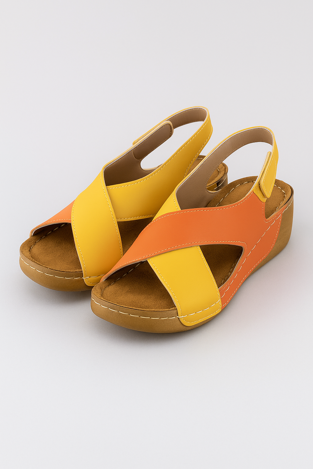 Luna | Sandali da donna con cinturino incrociato - Arancia - Frauen Sandalen Summer - Concept Palermo