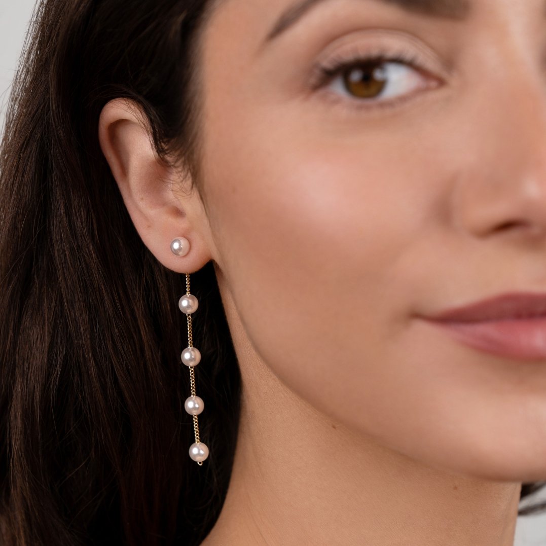 Orecchini a goccia di perla - - earrings GLAMOROUS Gold HYPOALLERGENIC Pearl - Concept Palermo