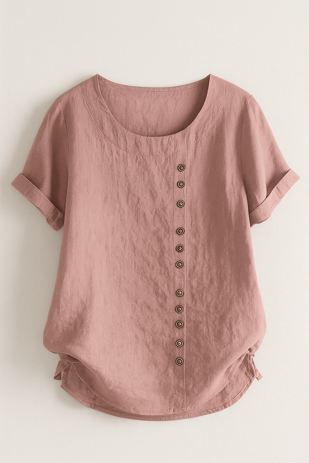 Amelia | Camicia di Lino per Uomini con Apertura a Bottoni - Rosa - Fashion & Casual Frauen Oberteil - Concept Palermo