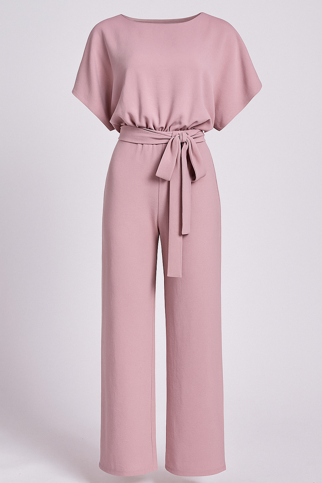 Wolff | Tuta elegante da donna con pantalone aderente e maniche fluide - Rosa - simple-and-stylish-jumpsuit-ai - Concept Palermo