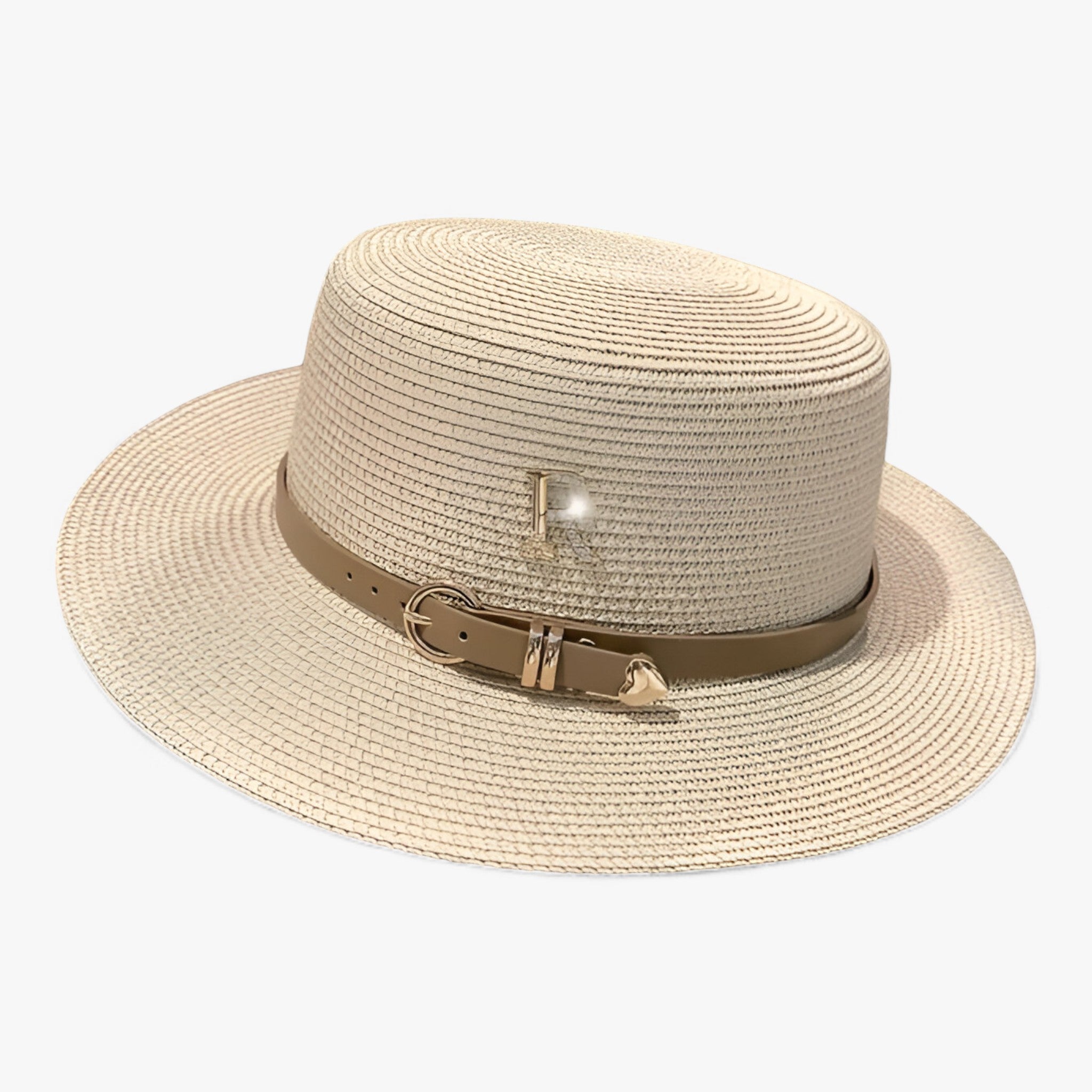 Lily | Cappello di paglia piatto: elegante protezione solare per l'estate - Beige - bucket hats fedora hats French Berets Woman Autumn Winter Hats For Girls Beanie High Quality Woolen Vintage Cap Black Painter Hat Female Felt Hat Berets Hat for girls Hats for women Hats for men Bucket hat summer hat Sun Hats women hat - Concept Palermo