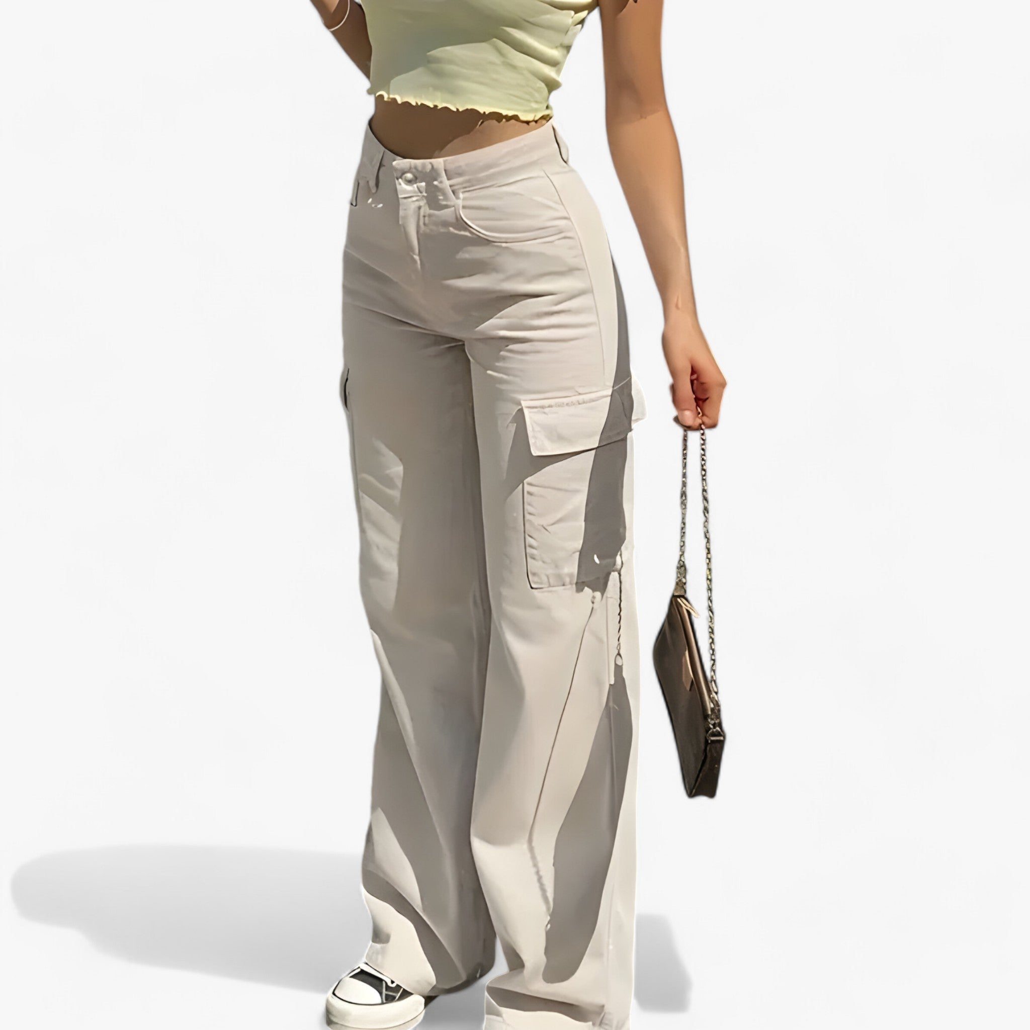 Rhea | Pantaloni cargo - Streetwear e vestibilità comoda - Beige - cargo pants women pants - Concept Palermo