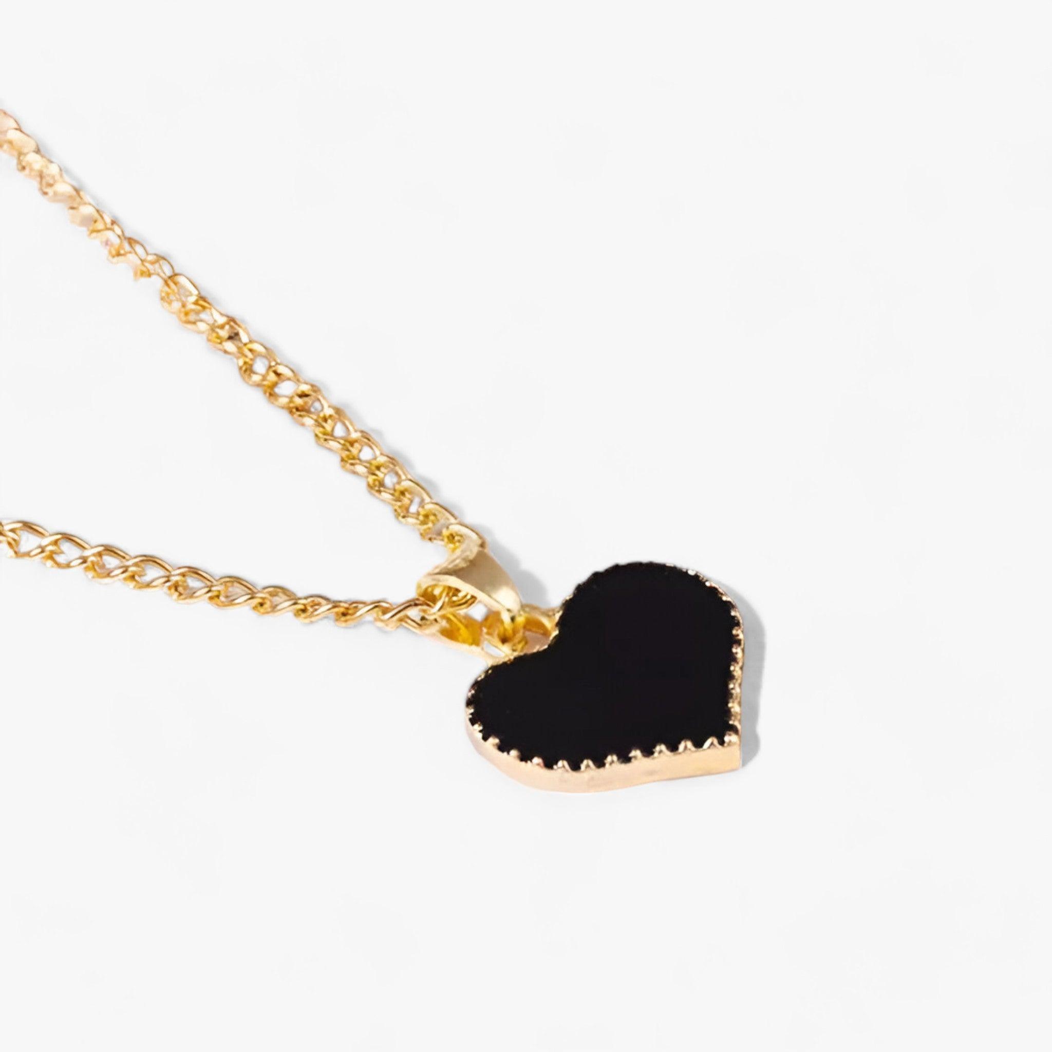 Serena | Collana Hart Hanger - Accessorio Perfetto per Ogni Occasione - Nero - 1.5*1.5cm 40cm All Compatible Anniversary BEAUTY bijoux collana collier collar colar gioielli joyas Casual/Sporty Copper fashion guangtuo HEART Mainland China Metal NECKLACES NK147 Pendant Necklaces Snake Chain Women Zhejiang - Concept Palermo
