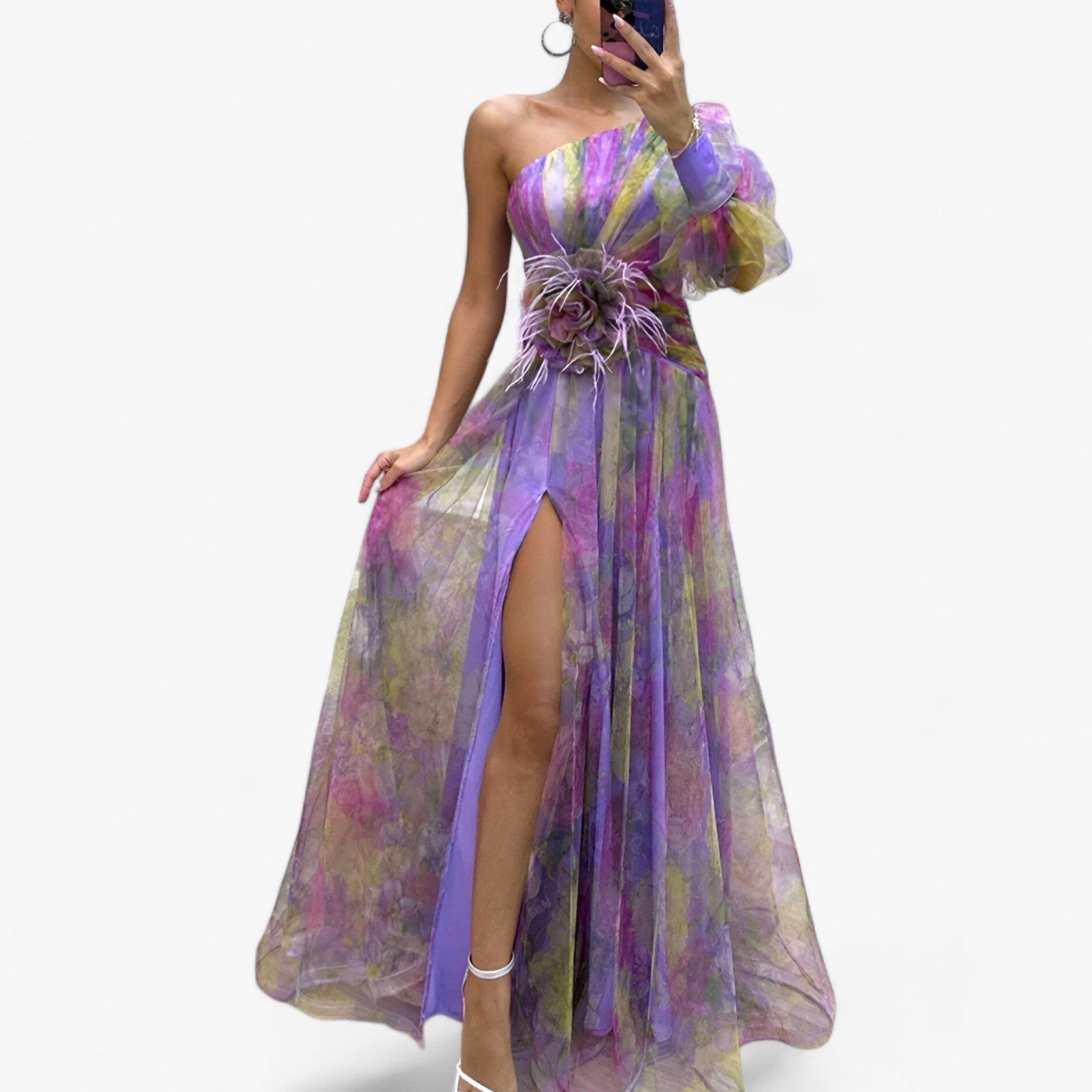 Eline | Abito a maniche lunghe - Eleganza di stile per ogni occasione - Viola - - Concept Palermo