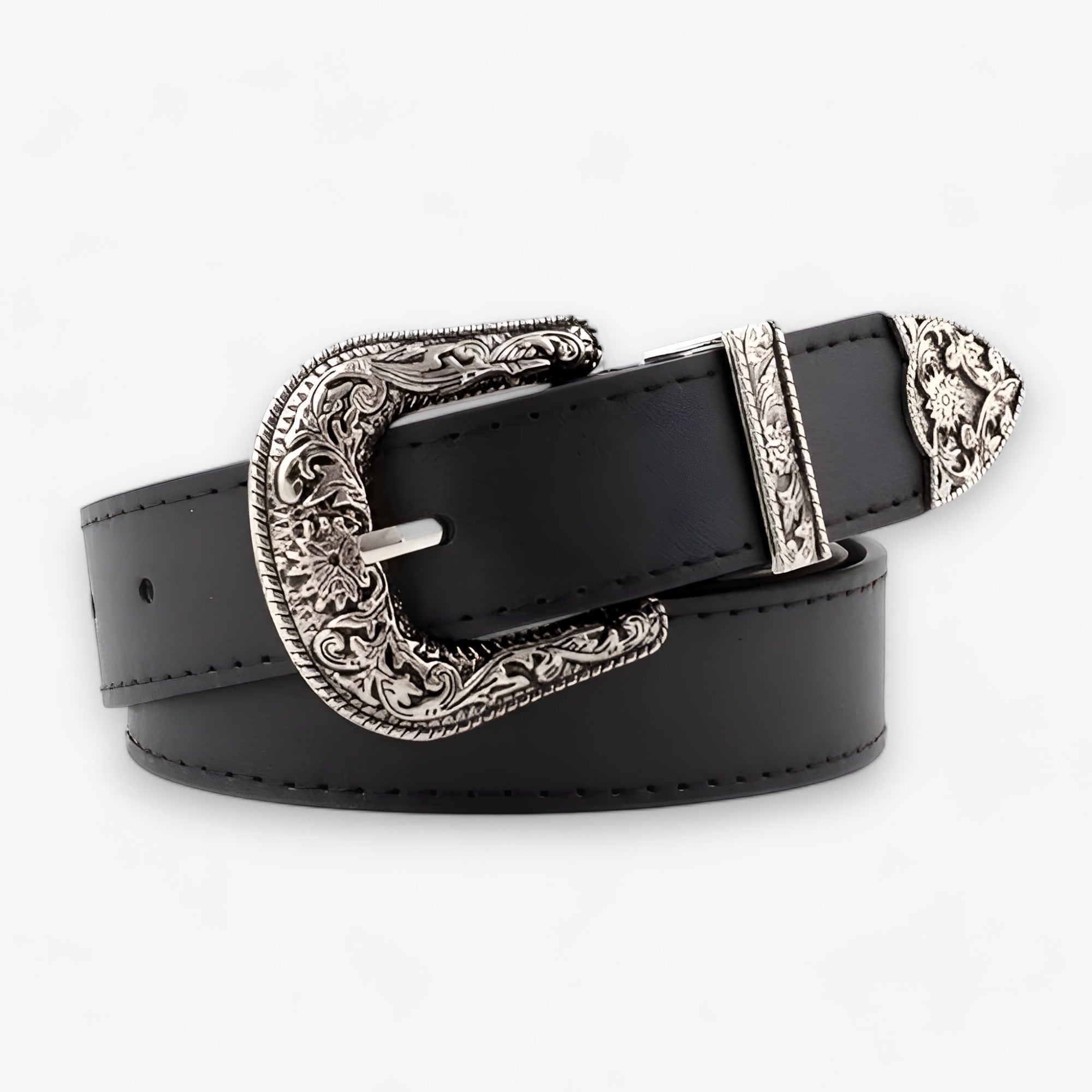 MAVEN | Cintura in pelle a stiletto - Stile vintage e durabilità - Nero 2.8 cm - BELTS Metal moda WOMEN womens belt womens fashion - Concept Palermo