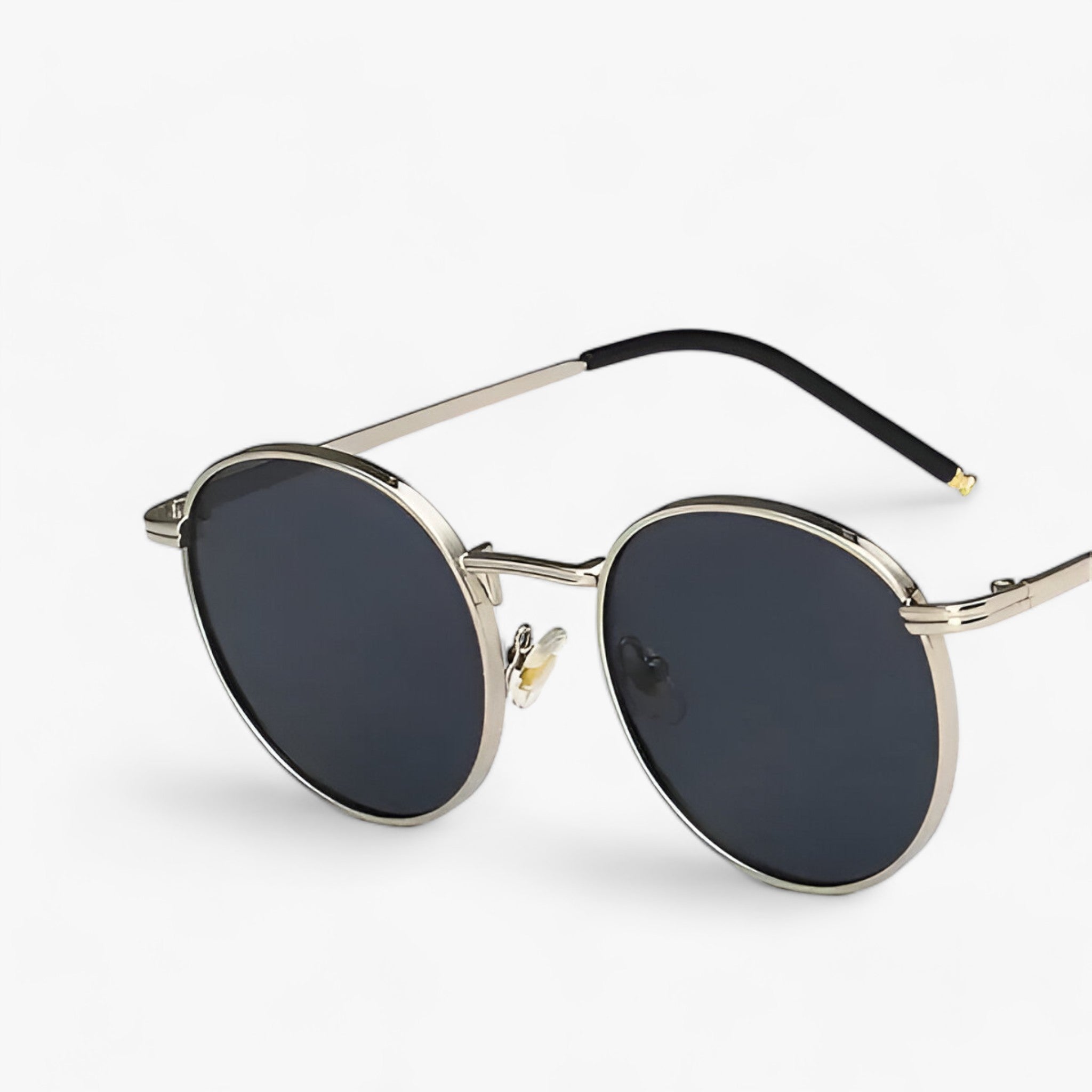 Occhiali da sole di design - Lenti rotonde versatili per l'uso quotidiano - Grigio argento - 1.85inch 1.97inch ADULT ALLOY China (mainland) EYEWEAR gootrades Mainland China NONE Polycarbonate punk Round Sun Glasses Sunglasses UV400 WOMEN - Concept Palermo