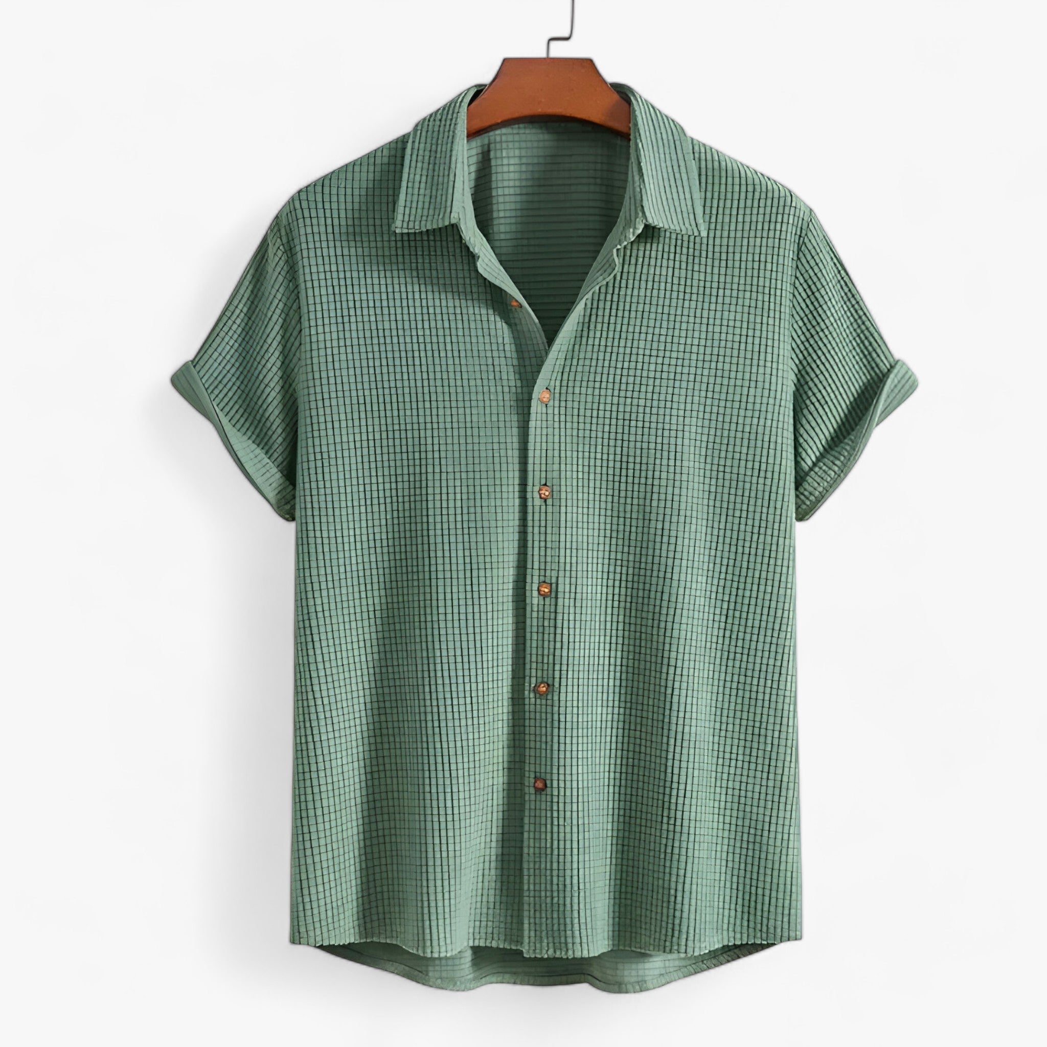 Camicia Estiva Solare - Leggera e Casual per un Comfort Ottimale - Verde militare - men - Concept Palermo