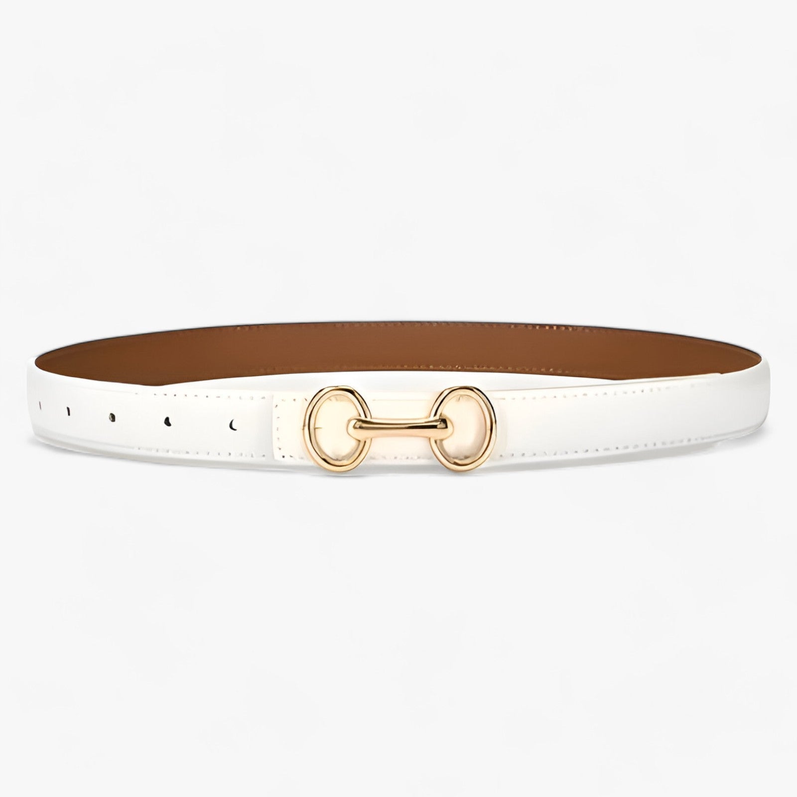 Voll | Cintura in pelle elegante e versatile per ogni occasione - Bianco - 2.4cm ADULT Belts cowskin fashion Mainland China Solid WOMEN Zhejiang - Concept Palermo