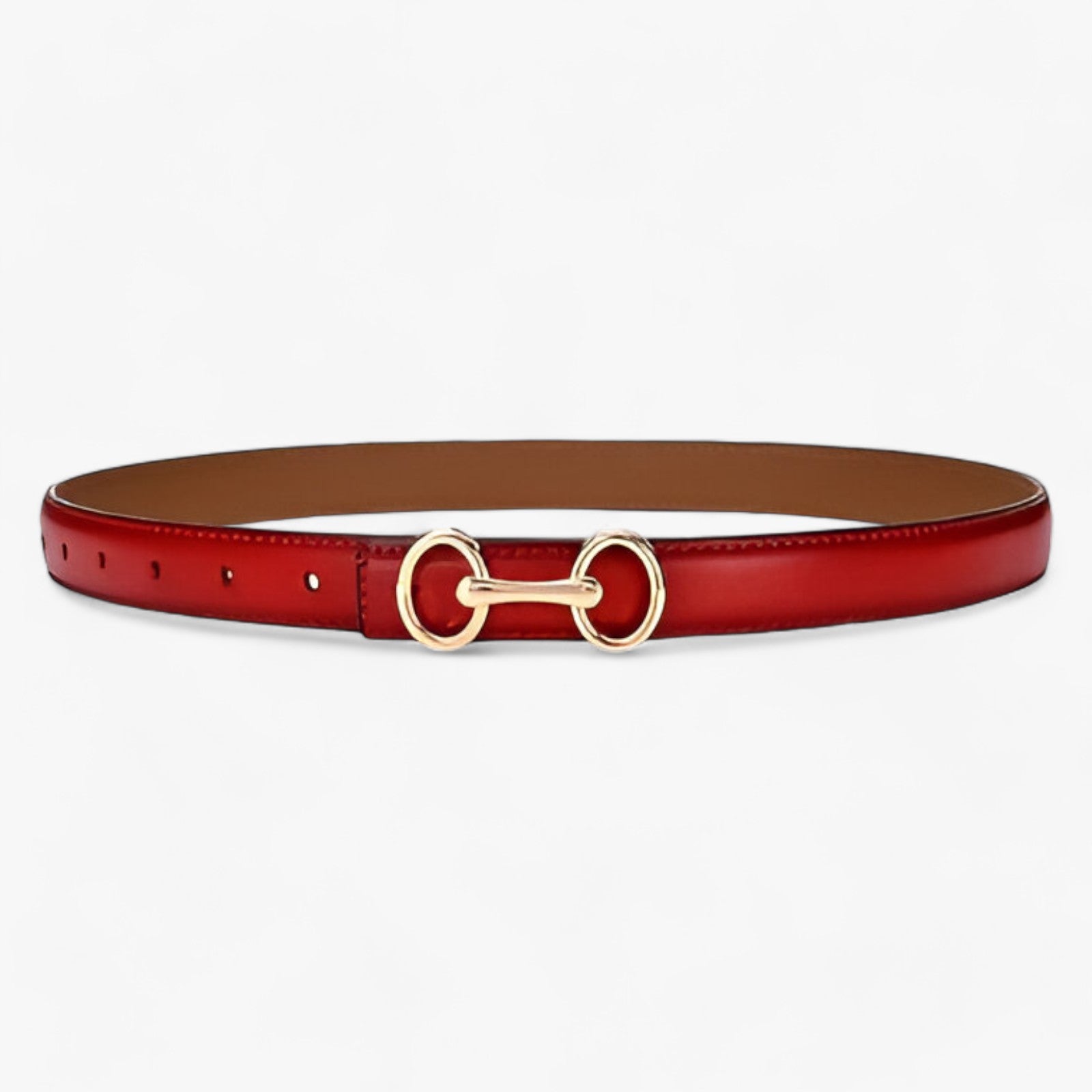 Voll | Cintura in pelle elegante e versatile per ogni occasione - Rosso - 2.4cm ADULT Belts cowskin fashion Mainland China Solid WOMEN Zhejiang - Concept Palermo