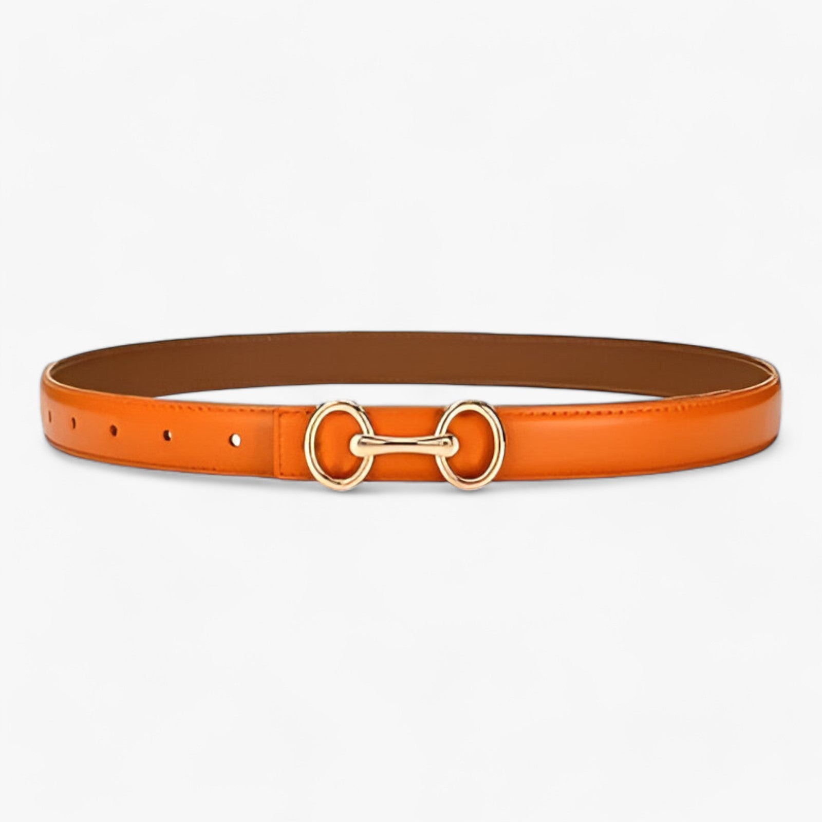 Voll | Cintura in pelle elegante e versatile per ogni occasione - Arancione - 2.4cm ADULT Belts cowskin fashion Mainland China Solid WOMEN Zhejiang - Concept Palermo