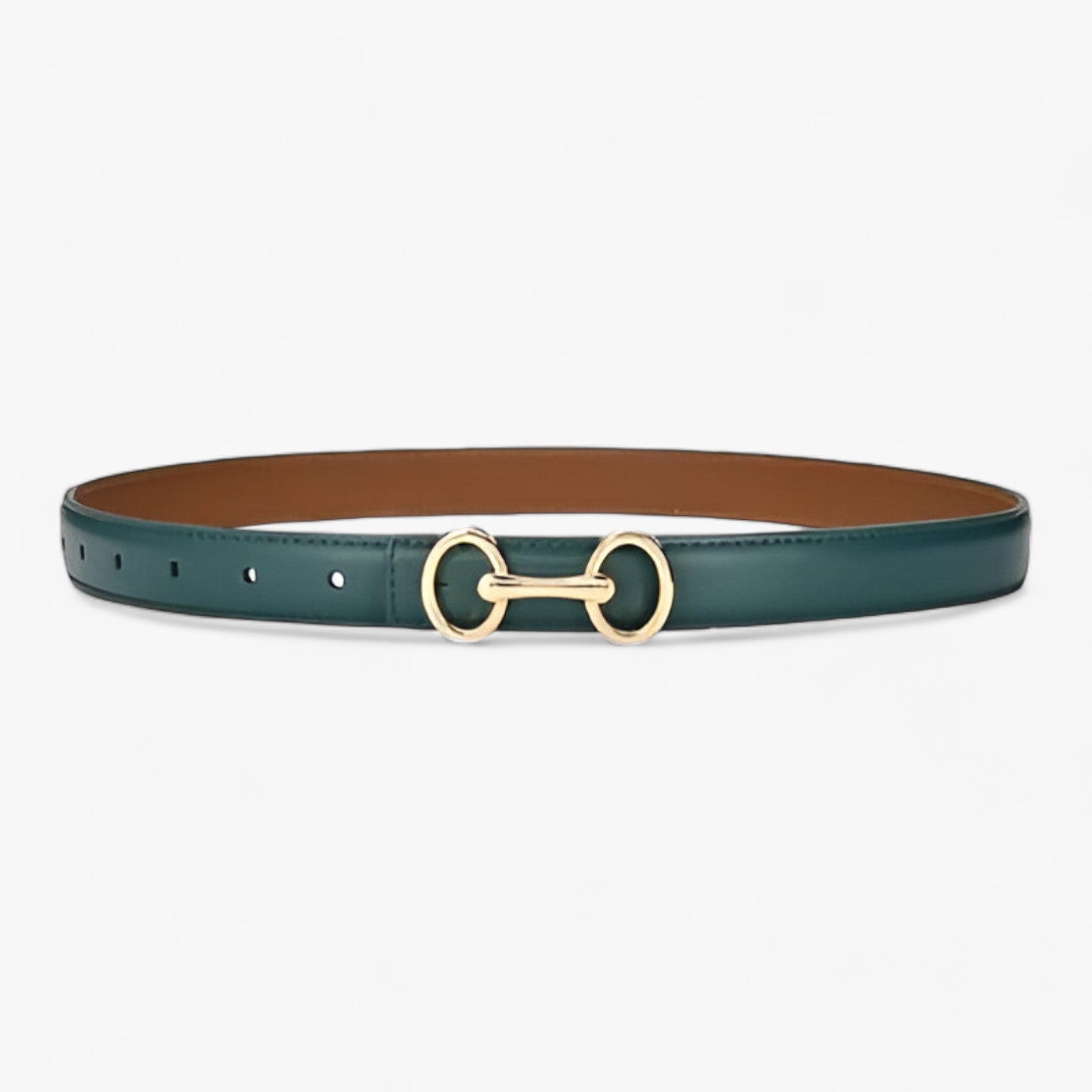 Voll | Cintura in pelle elegante e versatile per ogni occasione - Verde - 2.4cm ADULT Belts cowskin fashion Mainland China Solid WOMEN Zhejiang - Concept Palermo