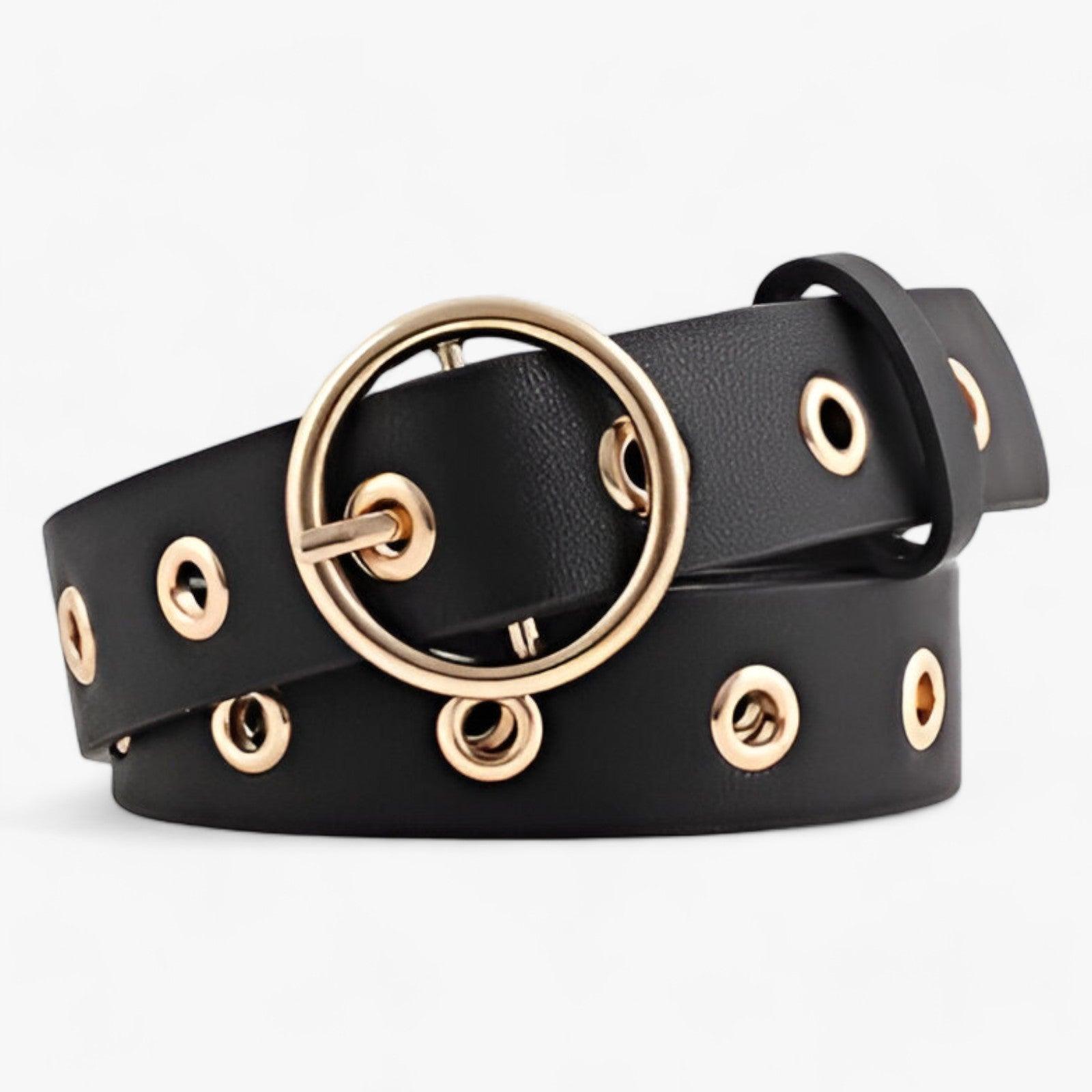 Emma | Cintura da donna con fibbia rotonda - NERO - 2.6cm 4cm ADULT Belt RZ19102604 Belts fashion Guangdong Mainland China MOONBIFFY PU Solid WOMEN X802 - Concept Palermo
