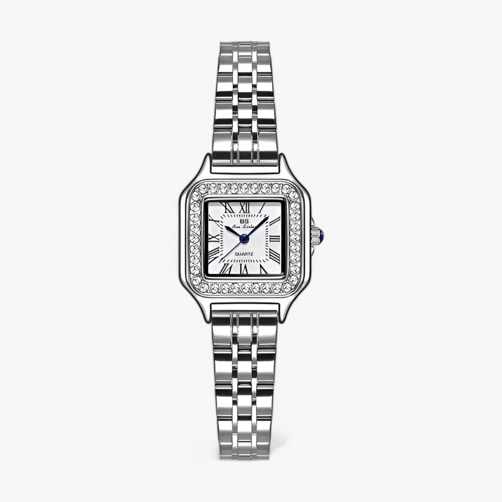 Rosa | Orologio in acciaio inossidabile - Eleganza e comfort - Argento - 10mm 1776 21cm 24mm 3Bar 8mm ALLOY Bracelet Clasp BS bee sister CE DRESS Hardlex Mainland China No package Quartz Square Stainless Steel Water Resistant - Concept Palermo