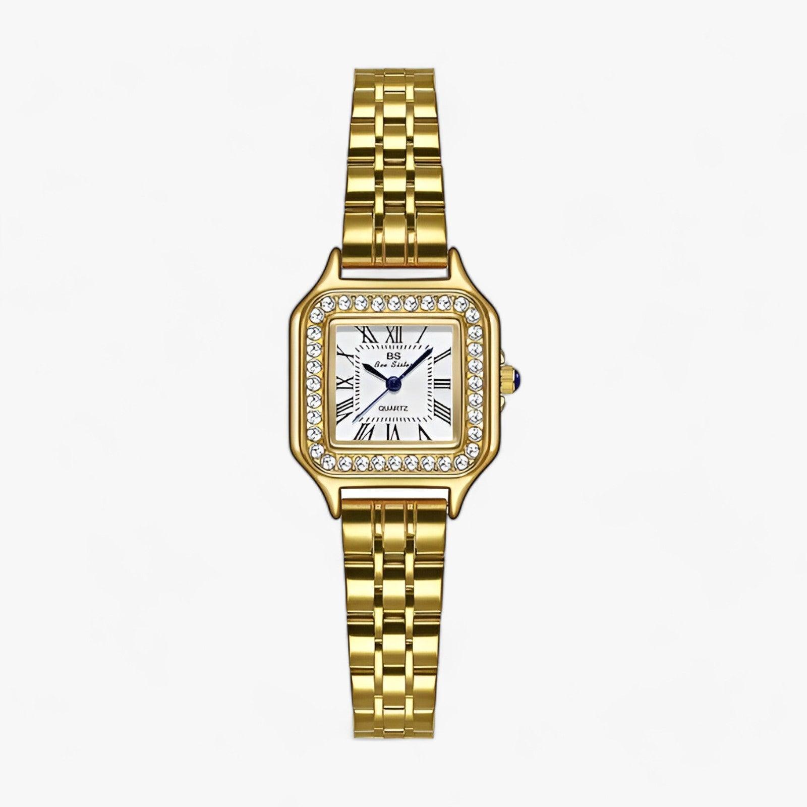 Rosa | Orologio in acciaio inossidabile - Eleganza e comfort - Oro - 10mm 1776 21cm 24mm 3Bar 8mm ALLOY Bracelet Clasp BS bee sister CE DRESS Hardlex Mainland China No package Quartz Square Stainless Steel Water Resistant - Concept Palermo