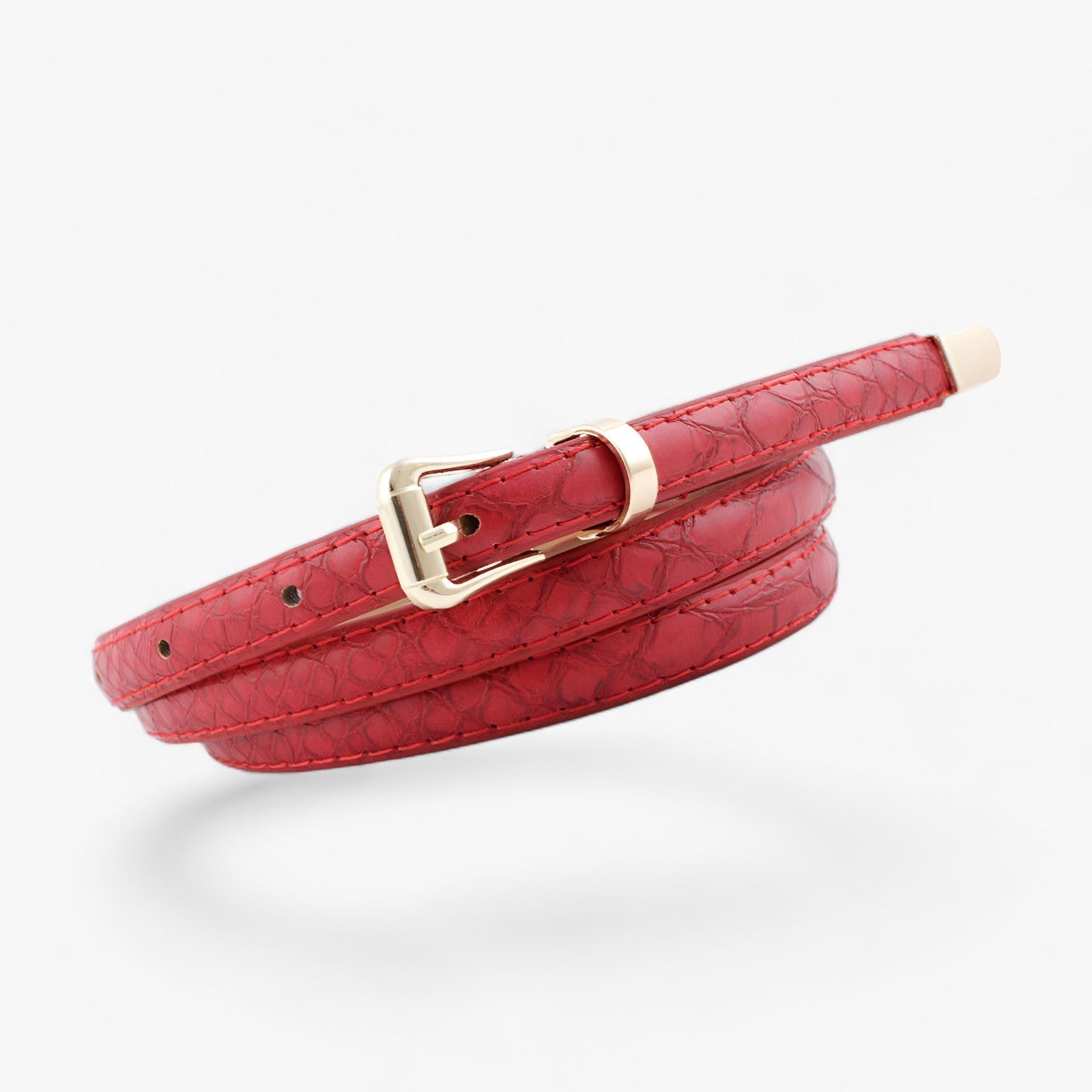Cintura elegante da donna in motivo serpente – Stilosa e alla moda - Rosso - 1.1cm ADULT Alloy Belts Casual Home Mainland China Party PU Solid Wholesale WOMEN Workplace - Concept Palermo