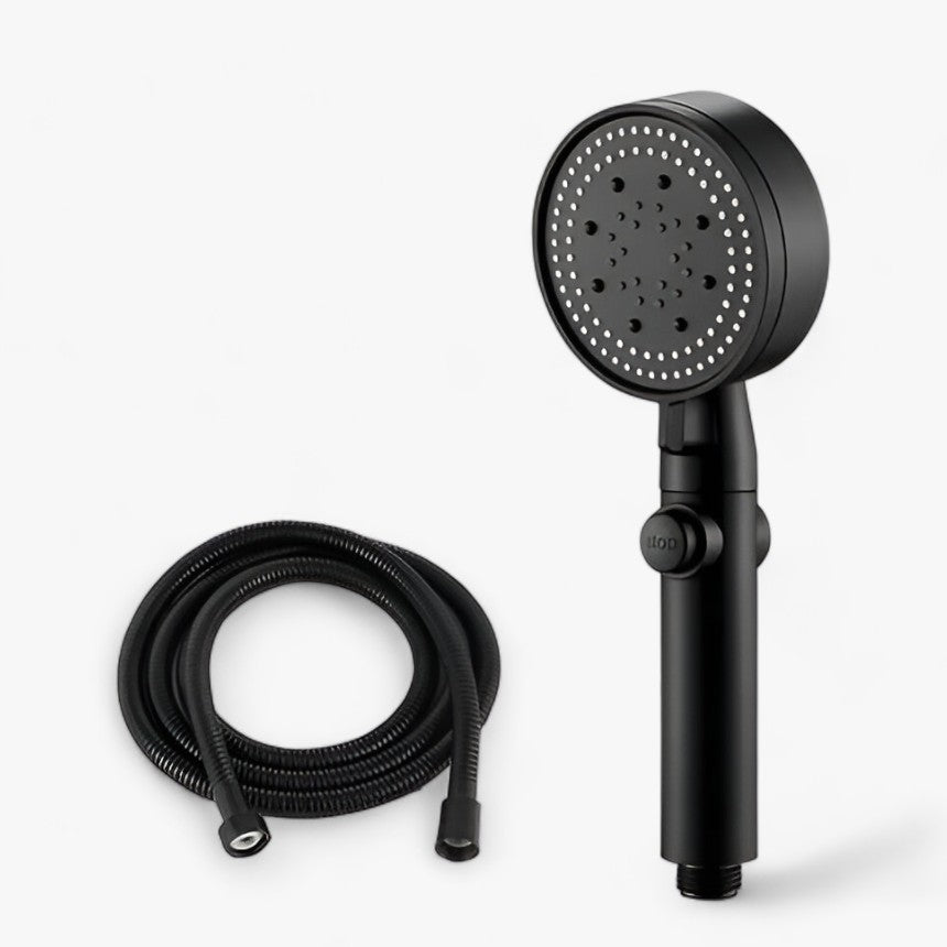 AquaBoost | Soffione doccia - Docce potenti e personalizzabili - Stile 1-Tubo nero - ABS Plastic CE Fixed Support Type Hand Hold Mainland China No None Round shower head Single Head Water Saving Shower Heads - Concept Palermo