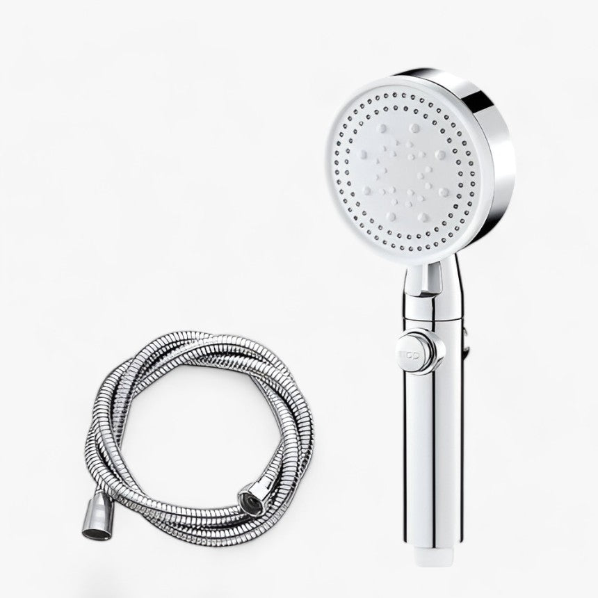 AquaBoost | Soffione doccia - Docce potenti e personalizzabili - Stile 1 - Tubo flessibile argento - ABS Plastic CE Fixed Support Type Hand Hold Mainland China No None Round shower head Single Head Water Saving Shower Heads - Concept Palermo