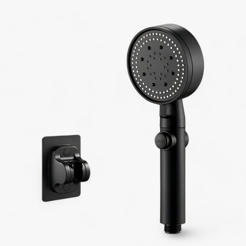 AquaBoost | Soffione doccia - Docce potenti e personalizzabili - Stile 1-Treppiede nero - ABS Plastic CE Fixed Support Type Hand Hold Mainland China No None Round shower head Single Head Water Saving Shower Heads - Concept Palermo