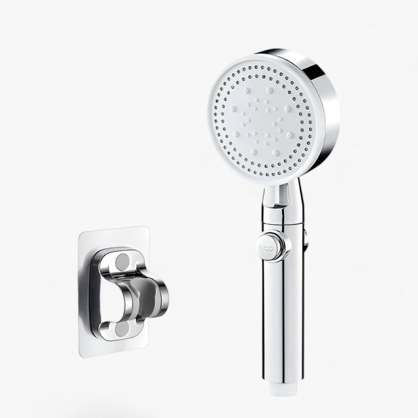 AquaBoost | Soffione doccia - Docce potenti e personalizzabili - Stile 1-Supporto argento - ABS Plastic CE Fixed Support Type Hand Hold Mainland China No None Round shower head Single Head Water Saving Shower Heads - Concept Palermo