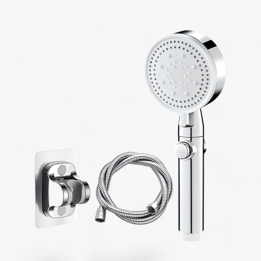 AquaBoost | Soffione doccia - Docce potenti e personalizzabili - Stile 1 - Set argento - ABS Plastic CE Fixed Support Type Hand Hold Mainland China No None Round shower head Single Head Water Saving Shower Heads - Concept Palermo