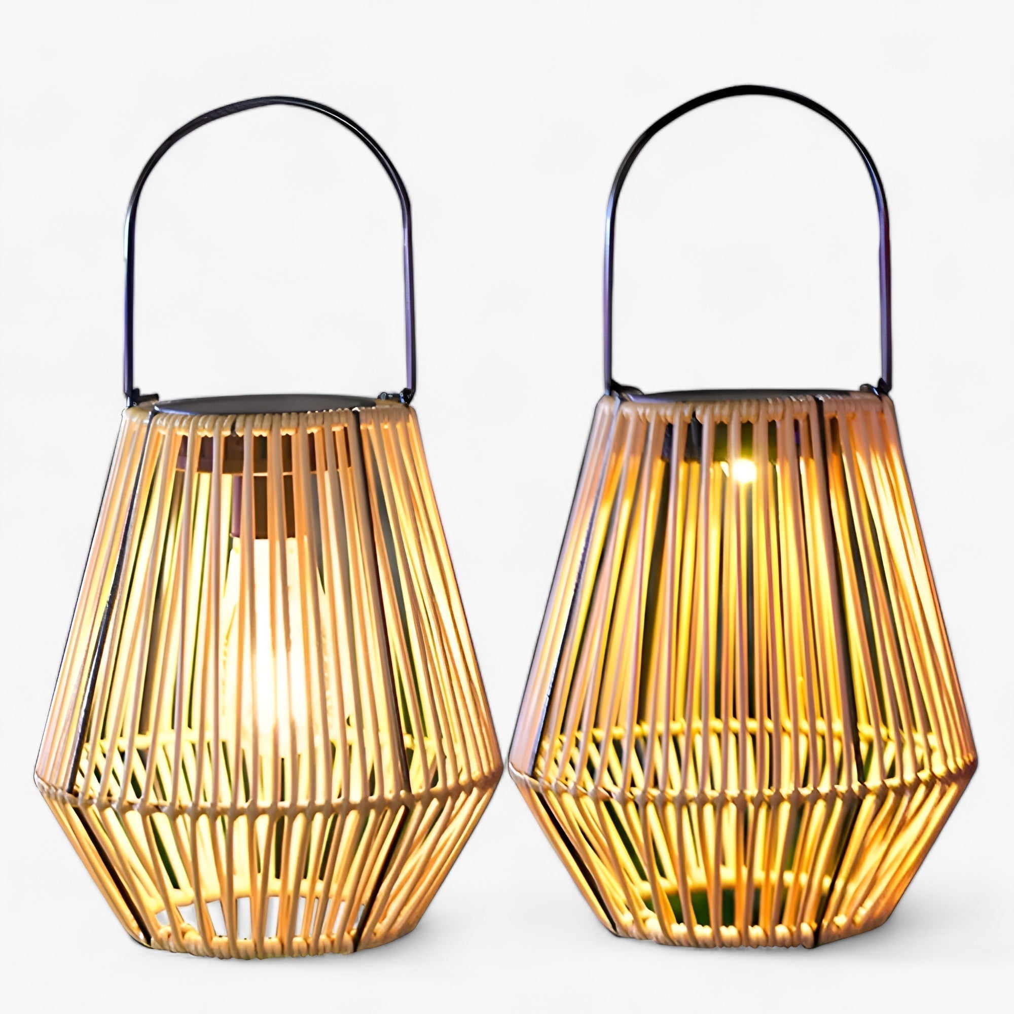 BambooGlow | Lampada solare - Per migliorare l'ambiente esterno - con accumulo di batteria - Bamboo LED bulbs Modern Style Outdoor Solar Lantern Rattan Bamboo Lamp SOLAR - Concept Palermo