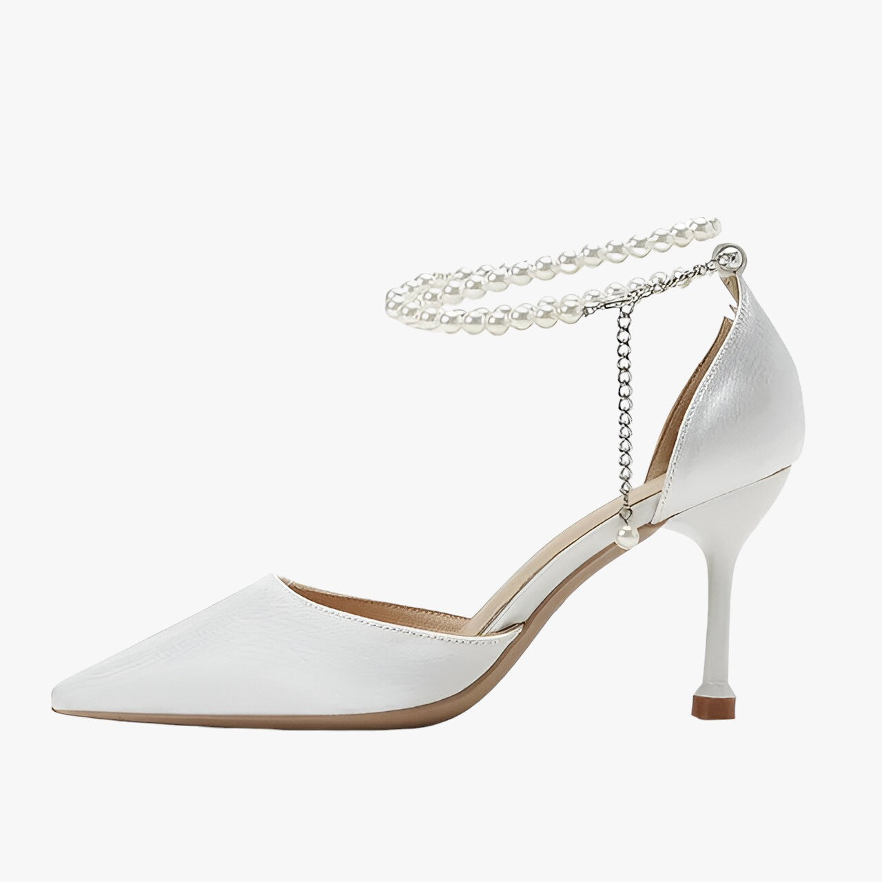 Eleganza Chic | Magnifici Tacchi da Sposa – Un Raffinamento Ineguagliabile - Bianco - ADULT Ankle Strap basic BONDED LEATHER Casual Classics Fits true to size High (5cm-8cm) Jiashusen Lace-up Mainland China No Open Rubber sandals Silk Solid take your normal size Thin Heels women sandals - Concept Palermo