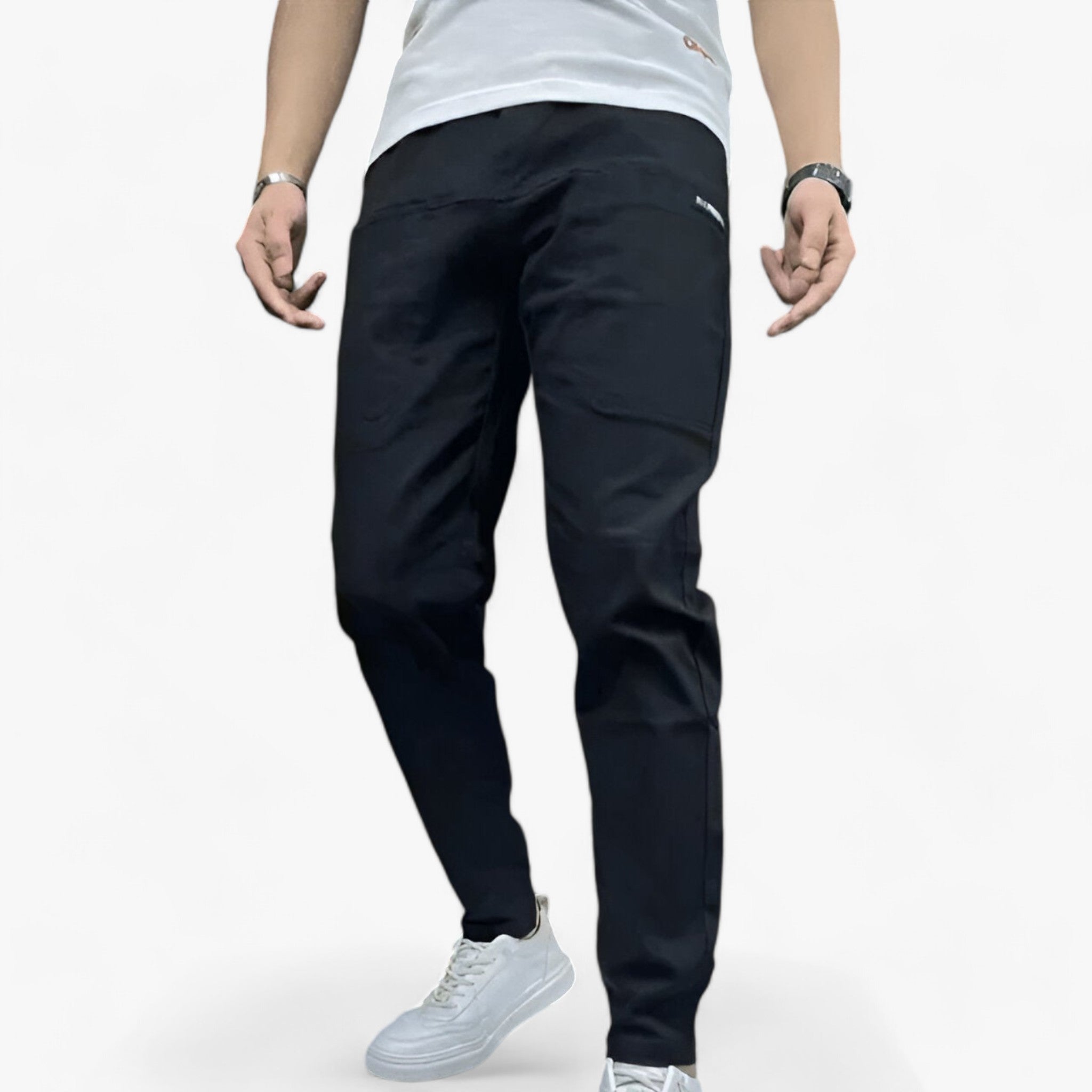 Max | Pantaloni cargo in stretch - Massima flessibilità - Nero - mannen - Concept Palermo