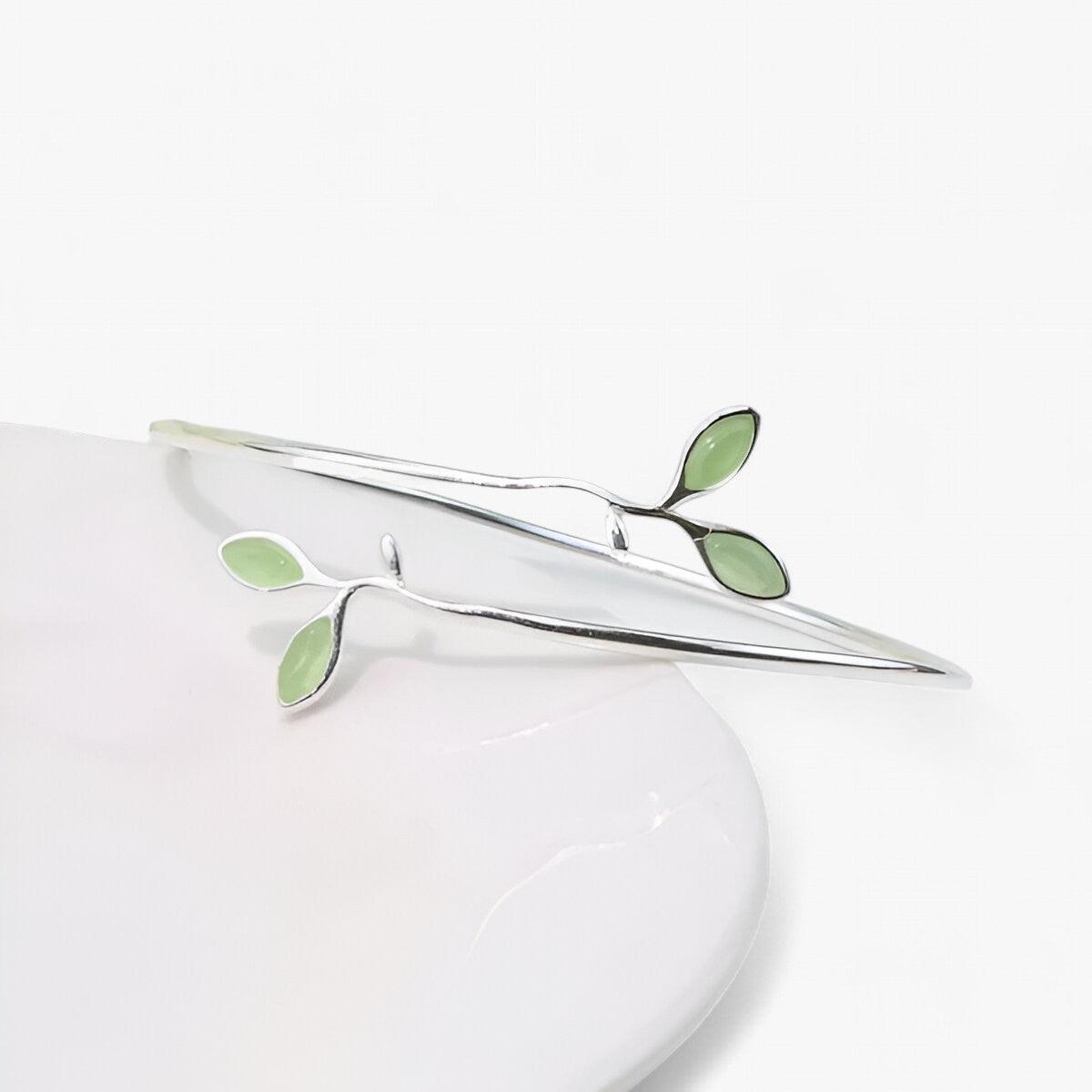 Bracciale Jade | Migliora il tuo look con la delicata eleganza delle foglie - - - Concept Palermo