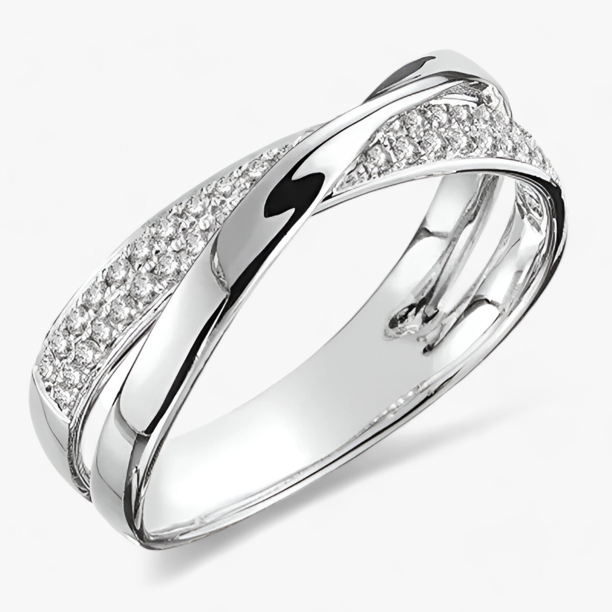 XENIA | Anello incrociato bicolore - Stile alla moda - Zinco - gift Gifts for women Rings Women womens fashion womens ring - Concept Palermo