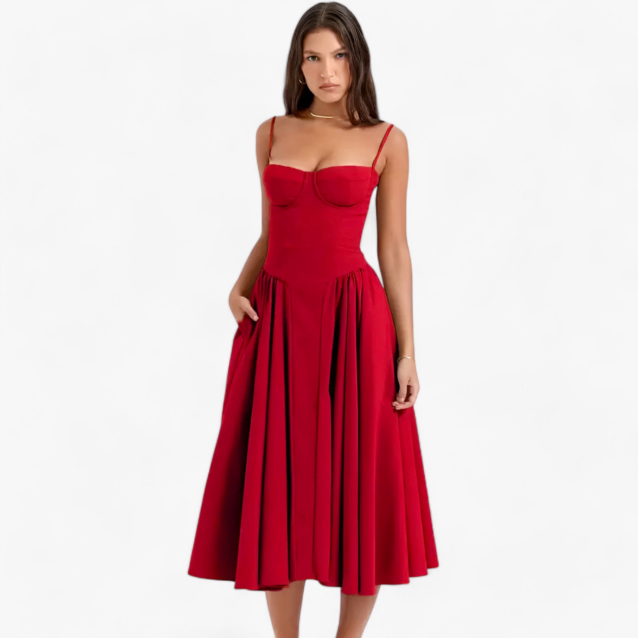 Solana | Abito con corsetto - Eleganza senza tempo - Rosso - Complete Outfit - Concept Palermo