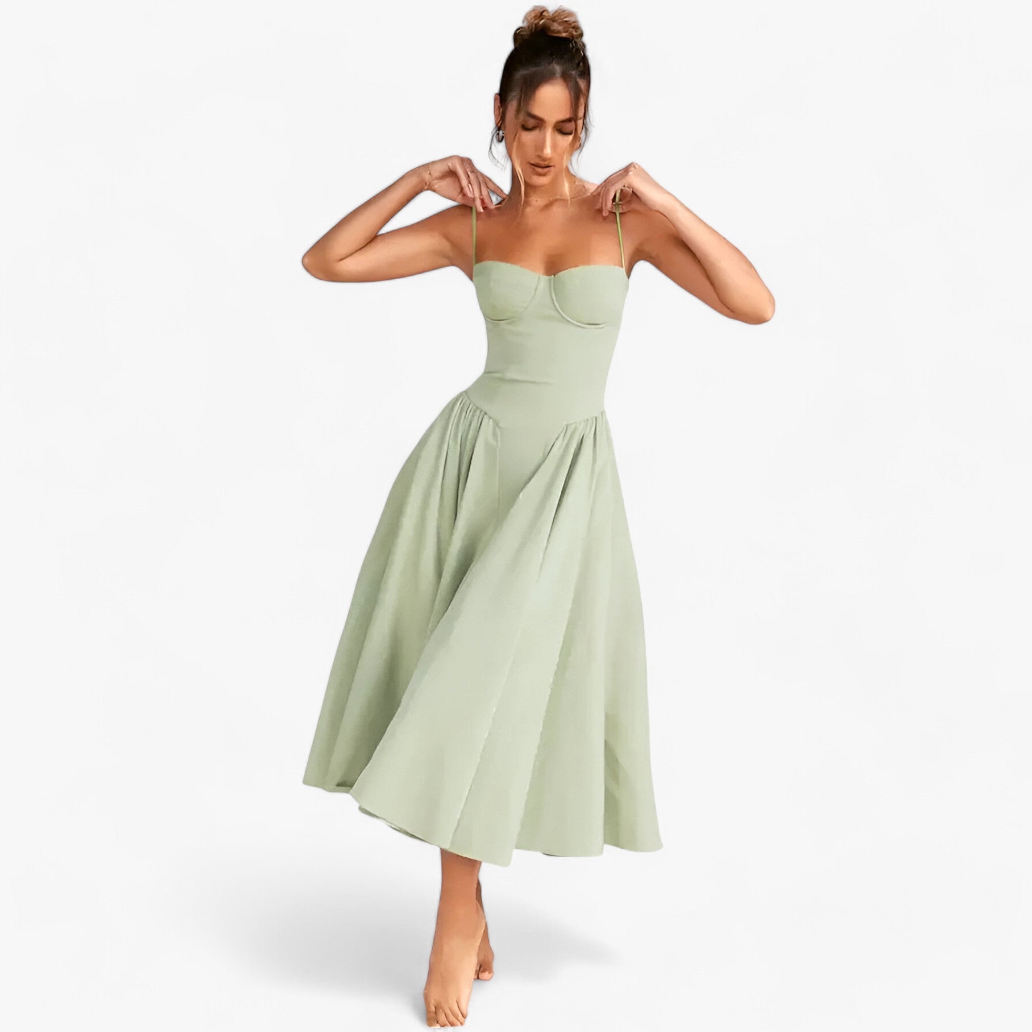 Solana | Abito con corsetto - Eleganza senza tempo - Verde chiaro - Complete Outfit - Concept Palermo
