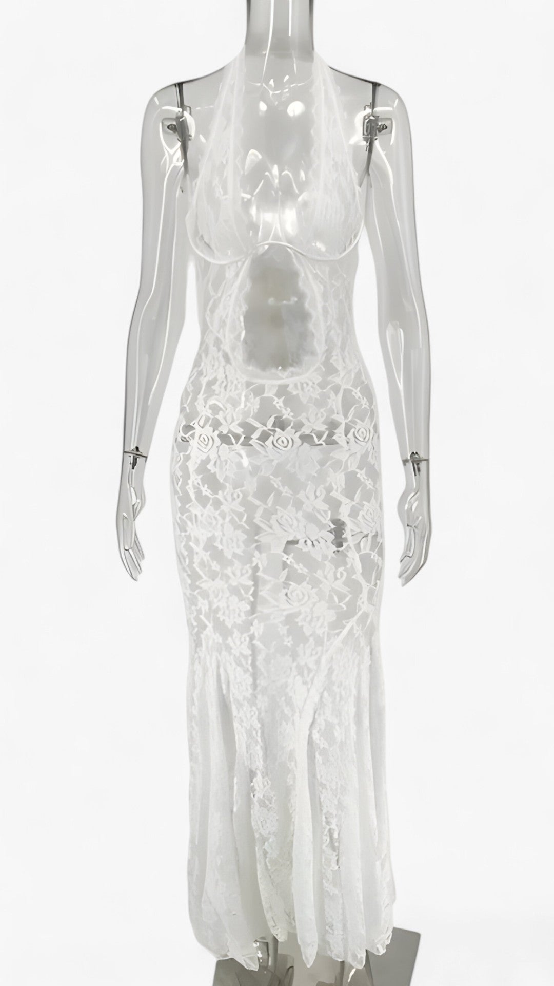Tossy | Abito lungo elegante - Rinnova il tuo guardaroba estivo - - Ankle-Length Lace Lace Dress Natural Neck-mounted Polyester regular Sexy & Club Sheath sleeveless slim fit Spring/Summer synthetic fiber TOSSY WOMEN - Concept Palermo