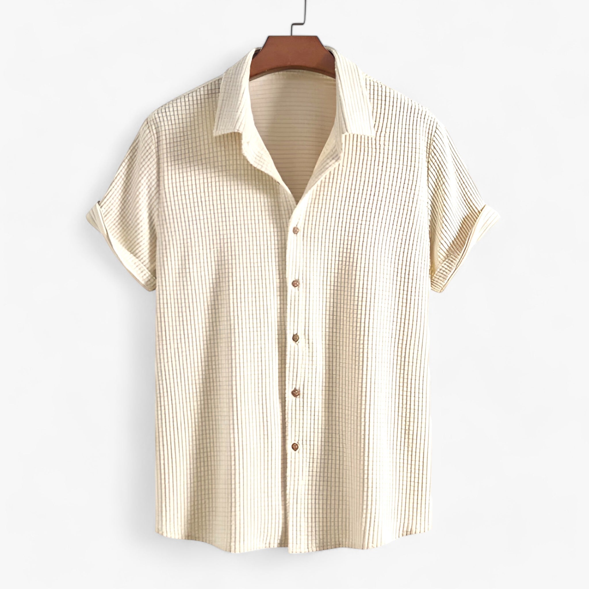 Camicia Estiva Solare - Leggera e Casual per un Comfort Ottimale - Albicocca - men - Concept Palermo