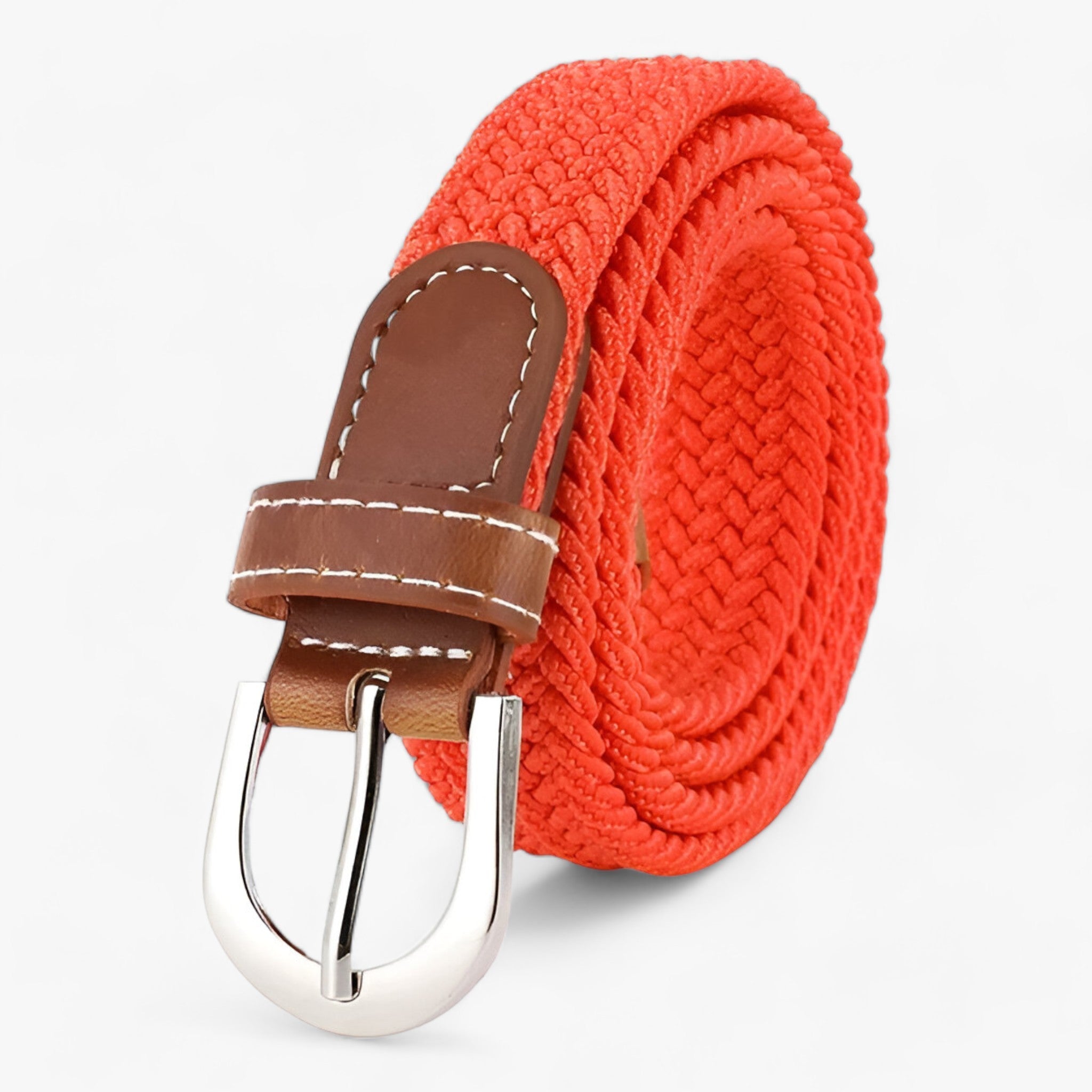 FLEXI | Cintura elastica intrecciata - Confortevole ed elegante - Arancia 105CM - 2.5cm ADULT Belts Casual Knitted Solid WOMEN - Concept Palermo