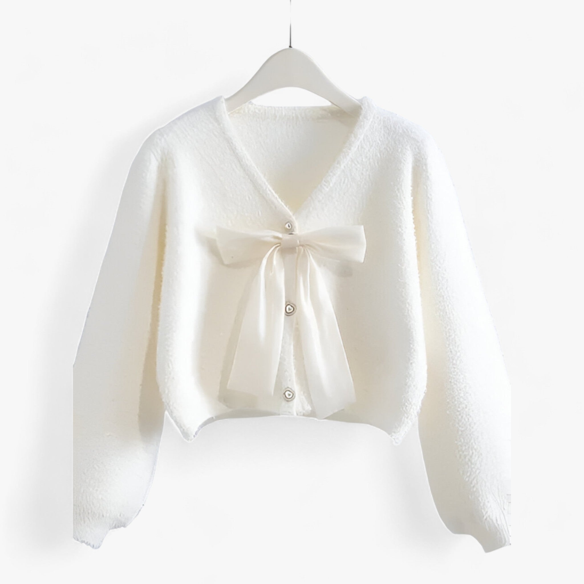 BLOOM | Carino cardigan rosa - Hygge in stock con accenti raffinati - Bianco - cardigan Sweater WOMEN - Concept Palermo