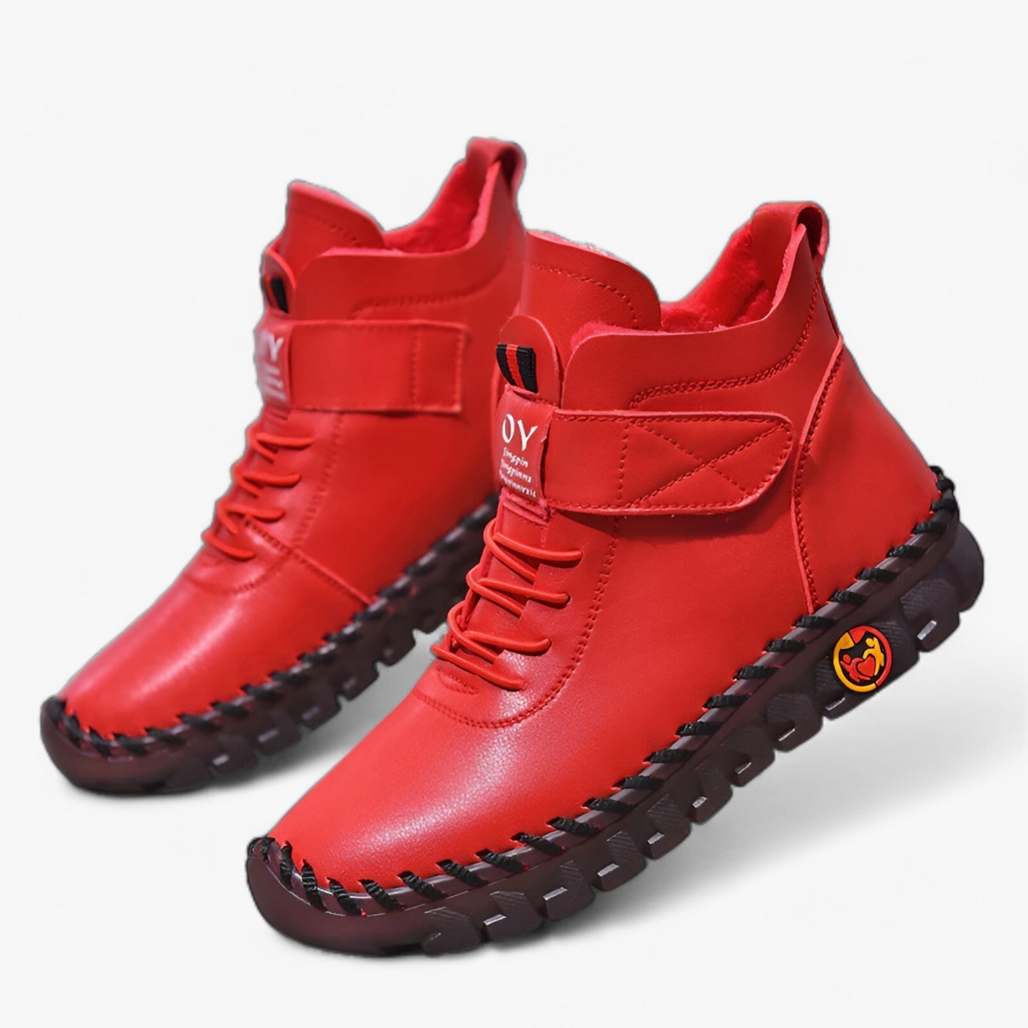 Sici | Stivali in pelle ortopedici con fodera - Comfort invernale, impermeabili e caldi - Rosso - Populair-tag shoes shoes for women Shoes men Shoes women - Concept Palermo