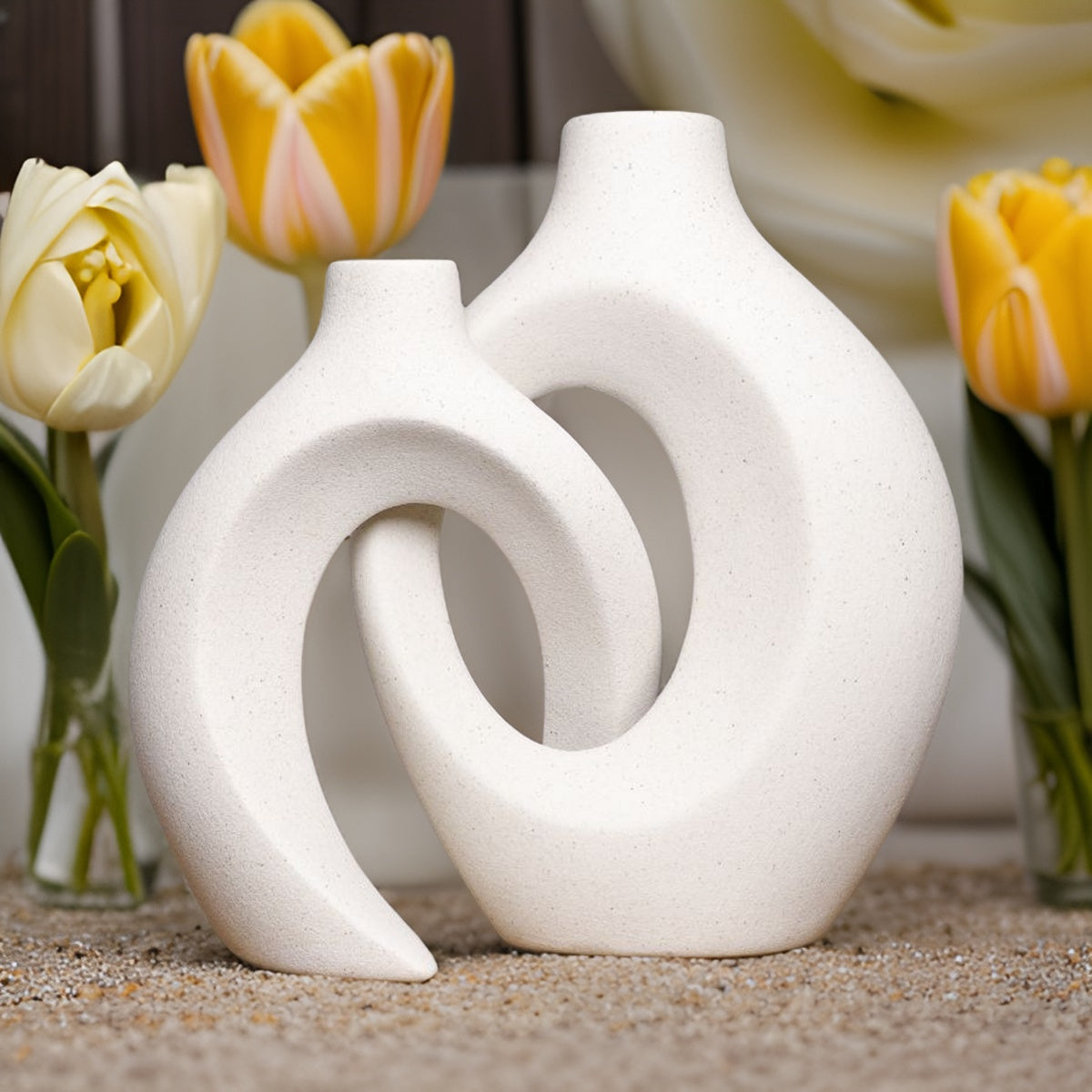 Gleora - Vaso per fiori intrecciati - - keramiek vaas vaas set vazen verweven vaas - Concept Palermo