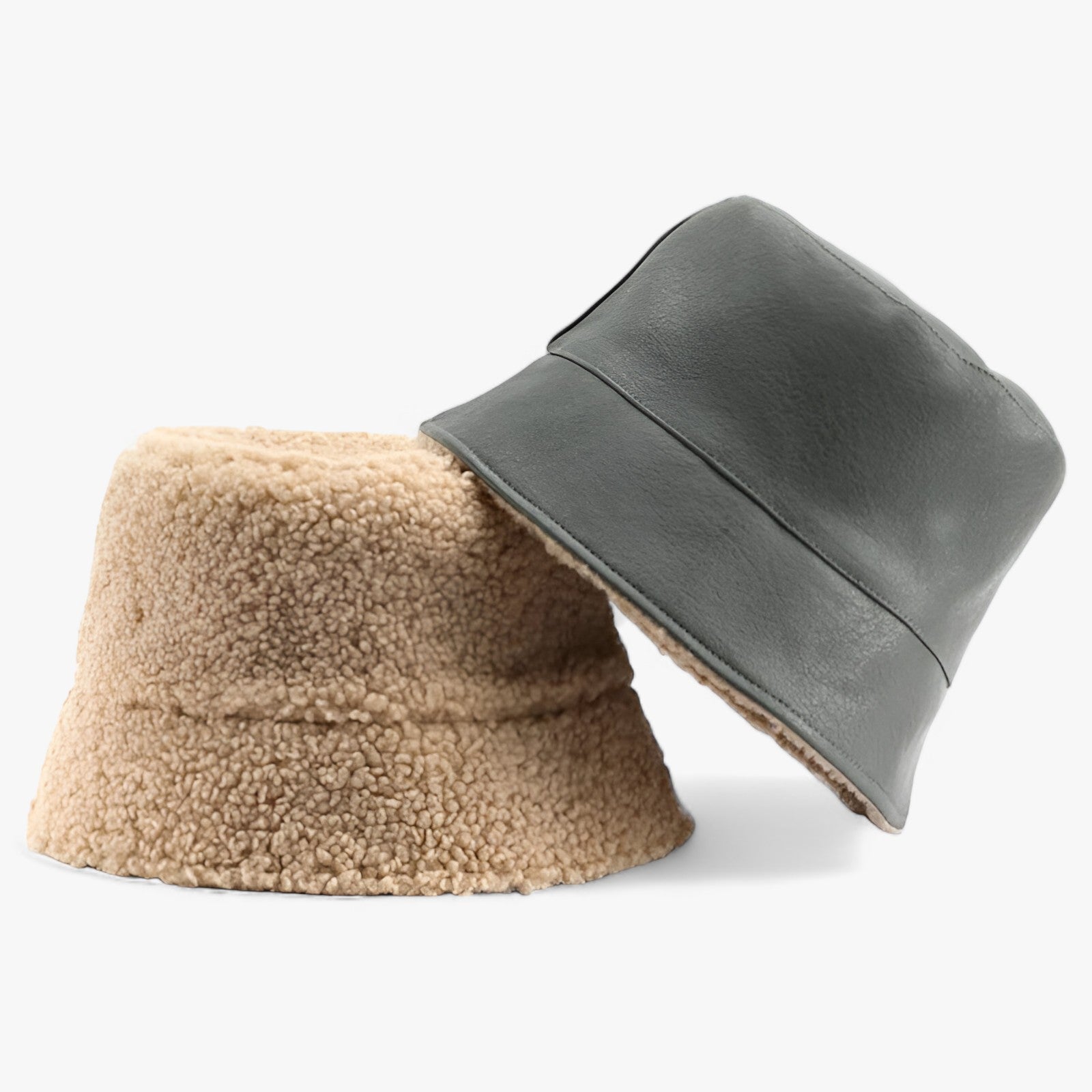 Serena | Cappello a secchiello reversibile elegante - Versatile e chic - Cappello a secchiello grigio - 56-58CM ADULT Autumn Black Bucket Hat bucket hat men bucket hats CASUAL Faux Leather Flat FS FSXPUZ Fujian Gray Hip Hop Mainland China Red Solid Spring Streetwear Summer Sun protection Unisex winter - Concept Palermo