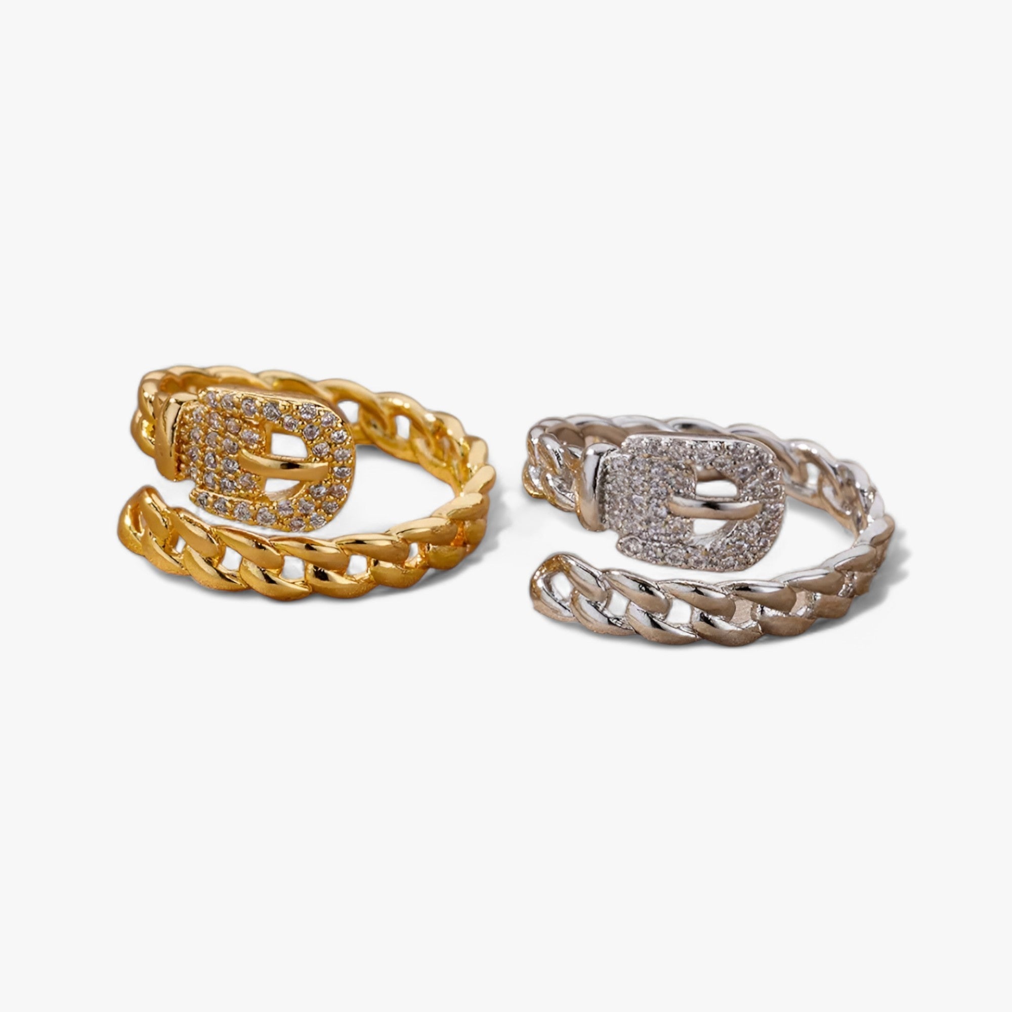 Isabella | Anello a cintura di zirconio - Elegante e stiloso - - Copper Cute/Romantic fashion Fashion jewelry Gold Color Adjustable Punk wide ring for women HPTOTMG LOCK Mainland China Metal party Pave Setting Rings Stainless Steel Wedding Bands Women Zhejiang - Concept Palermo