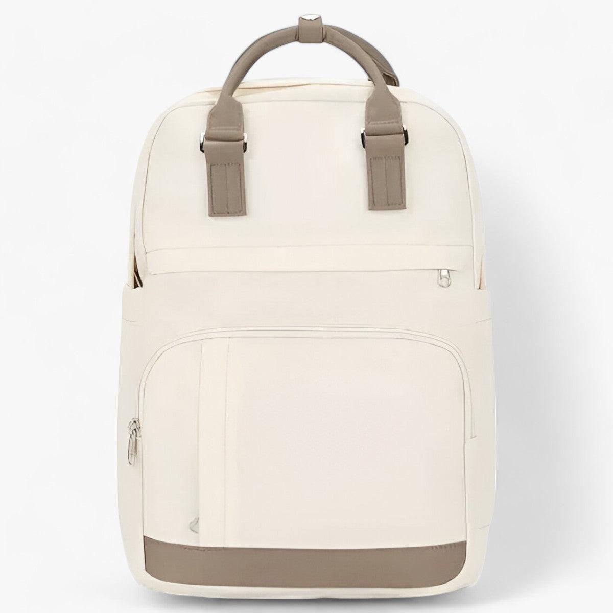 ADELE | Zaino impermeabile - Elegante versatilità urbana - Beige - Arcuate Shoulder Strap Backpacks China (mainland) Guangdong Likros Mainland China nylon Preppy Style Silt Pocket soft handle Softback Solid WOMEN zipper - Concept Palermo