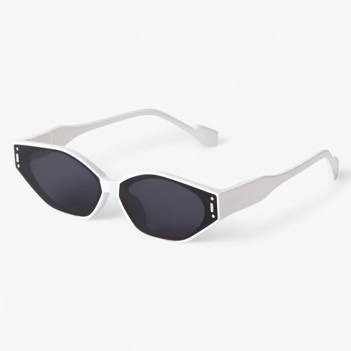 Olva | Occhiali da sole in miglio irregolari unici e alla moda - Bianco Grigio - 38mm 65mm ADULT Anti-reflective CE China (mainland) EYEWEAR LAURINNY Mainland China Polycarbonate Rectangle resin S792 Sunglasses UV400 WOMEN - Concept Palermo