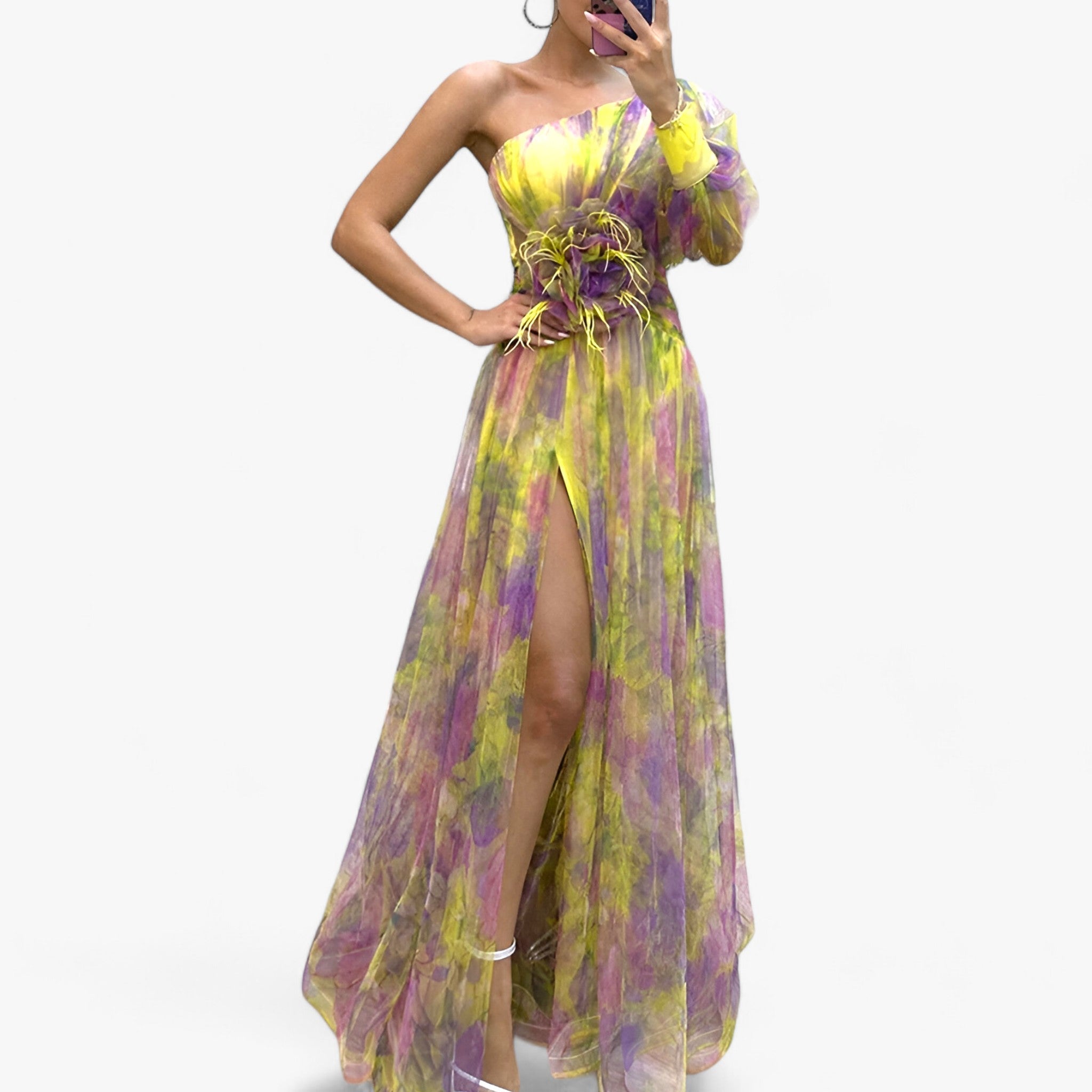 Eline | Abito a maniche lunghe - Eleganza di stile per ogni occasione - Giallo - - Concept Palermo