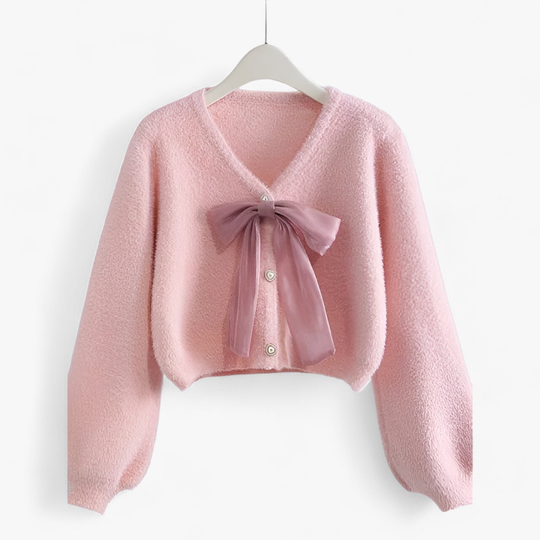 BLOOM | Carino cardigan rosa - Hygge in stock con accenti raffinati - Rosa - cardigan Sweater WOMEN - Concept Palermo