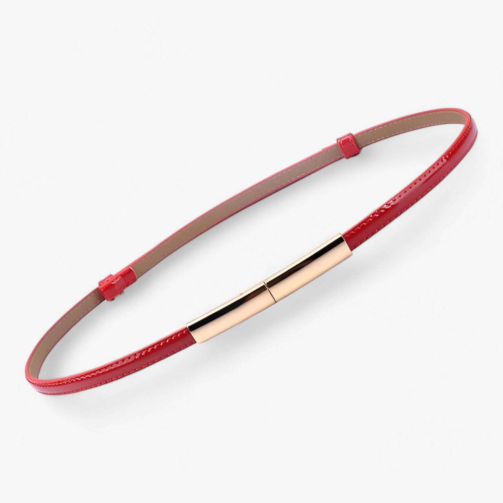 Dimitri | Cintura in Pelle Regolabile - Rosso 95cm - belts waist belt for women women belt genuin leather women belt round - Concept Palermo